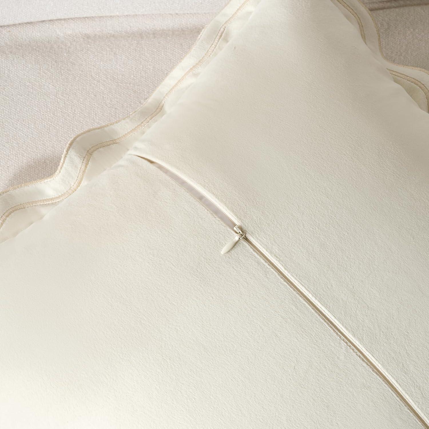 Fancy Homi 2 Packs Boho Decorative Throw Pillow Covers 18x18 Inch for Living Room Couch Bed Sofa, Rustic Modern Farmhouse Home Decor, Soft Corduroy Cream Square Cushion Case 45x45 cm