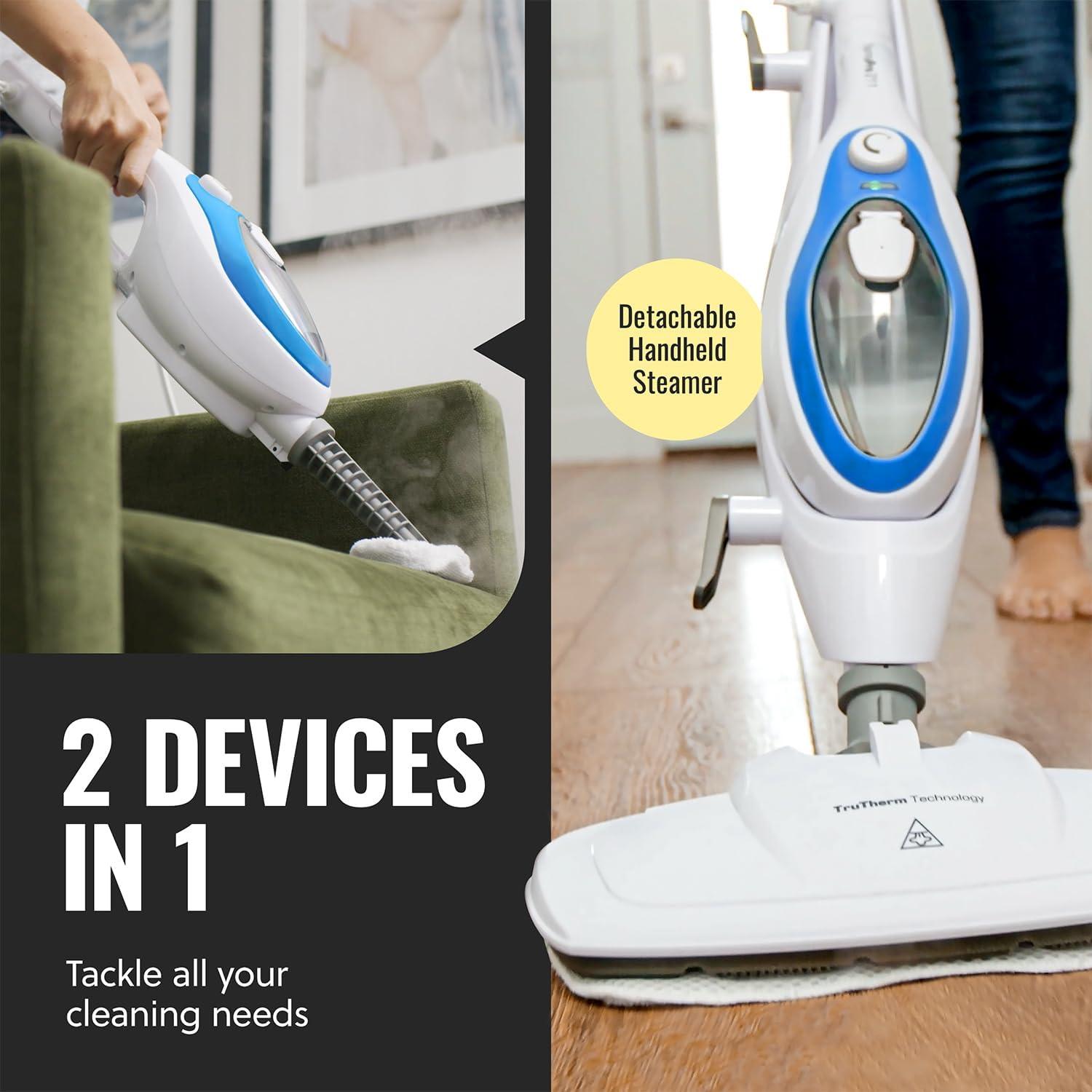 PurSteam 10-in-1 Steam Mop with Handheld Steam Cleaner for Tile & Hardwood Floors