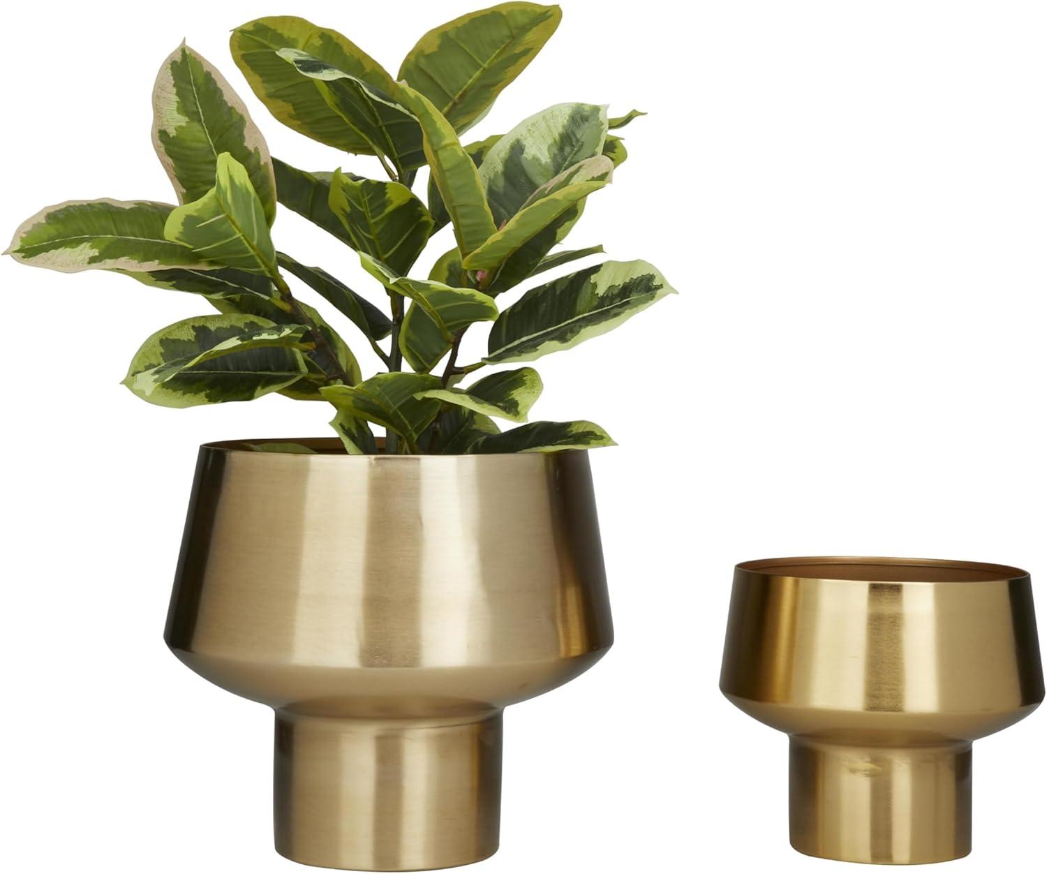 Gold Iron Indoor Outdoor Planter Set of 2