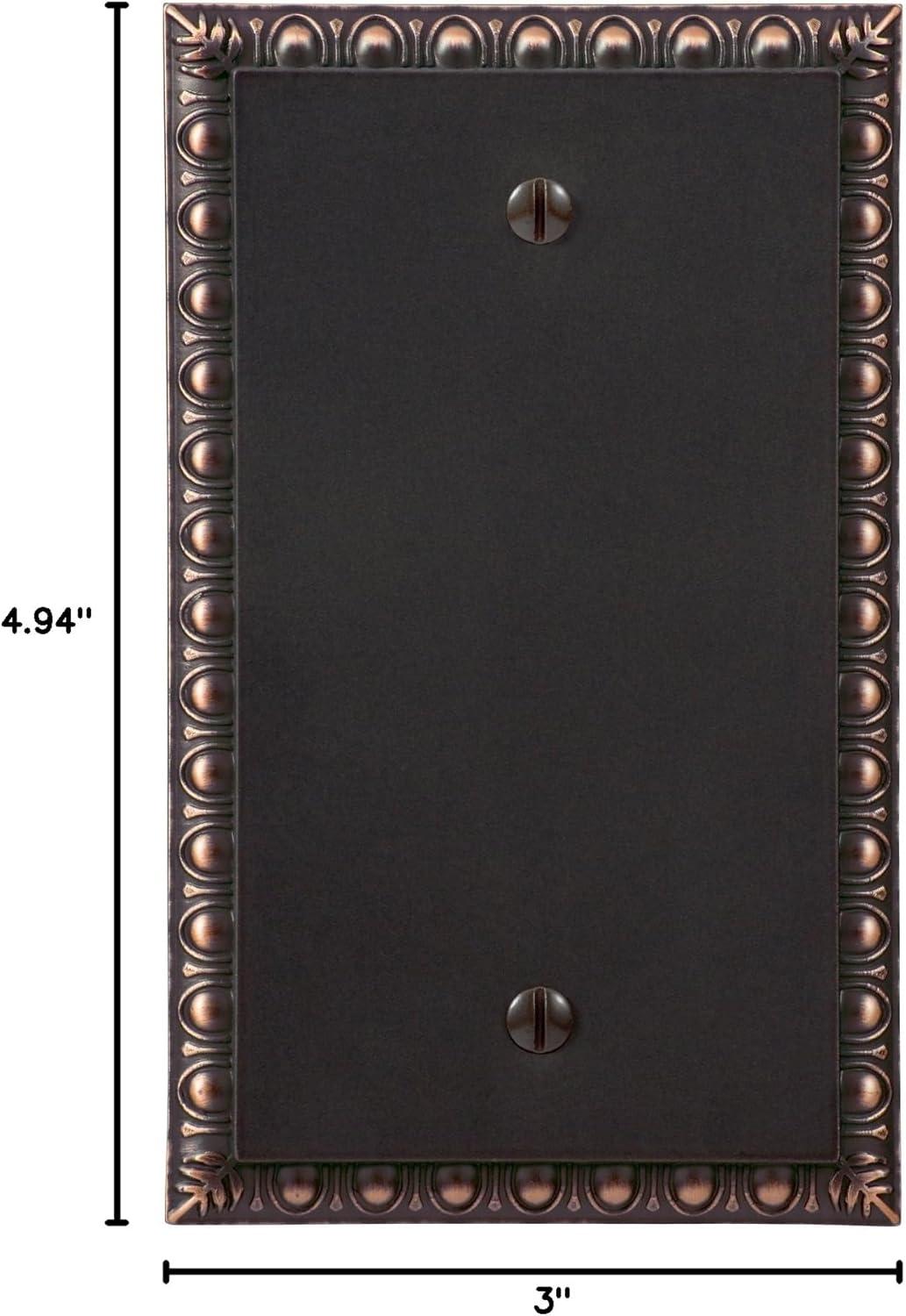 Amerelle 90BVB Egg & Dart Wallplate, 1 Blank, Cast Metal, Aged Bronze, 1-Pack