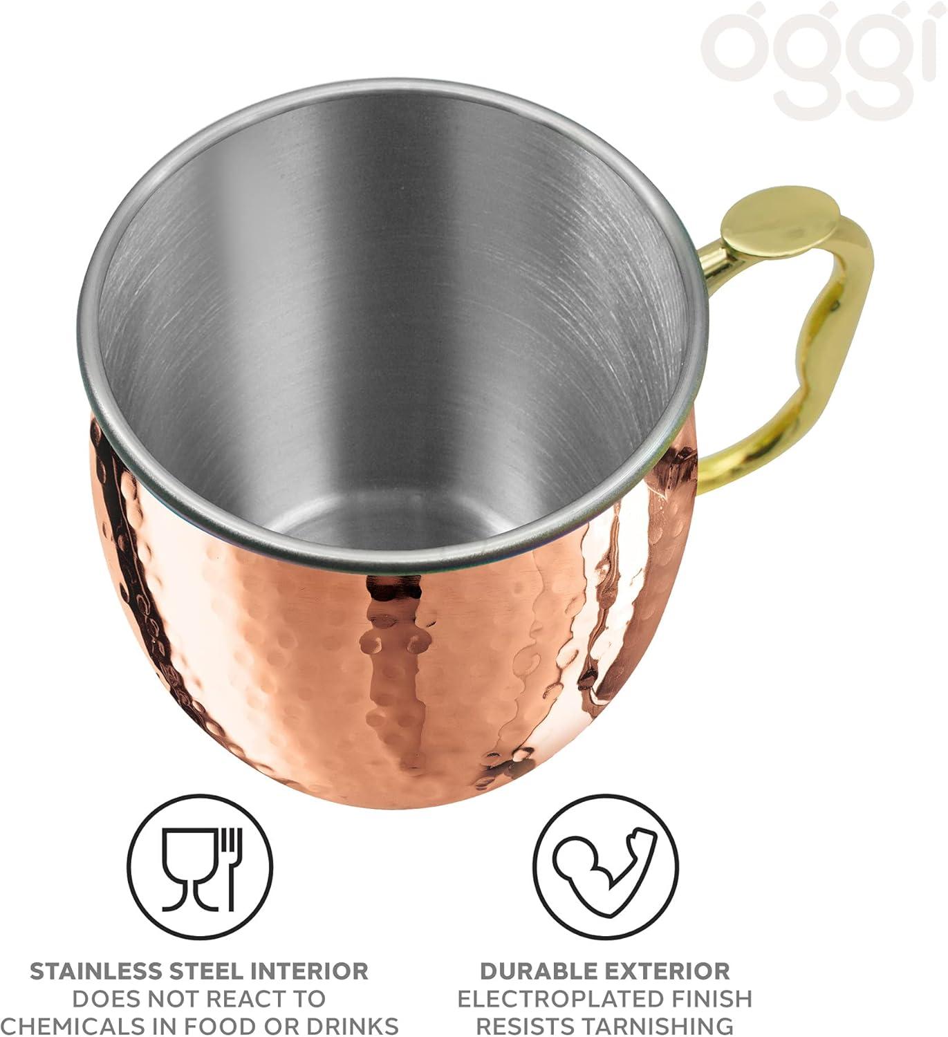 Oggi Barware 18 Oz Stainless Steel Moscow Mule Mug