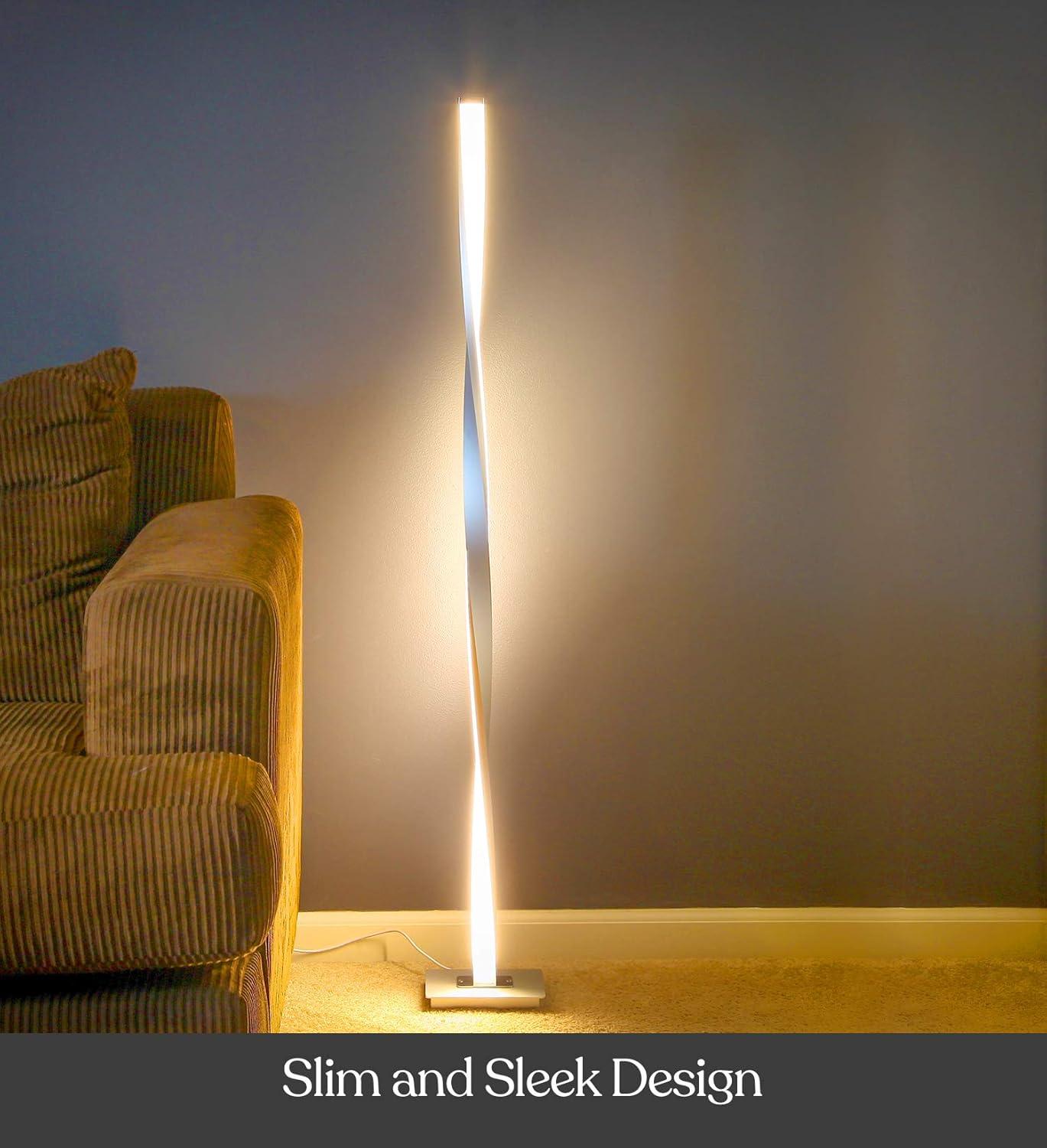 Brightech Helix 48 in. Industrial LED Floor Lamp with Built-In 3-Way Dimmer