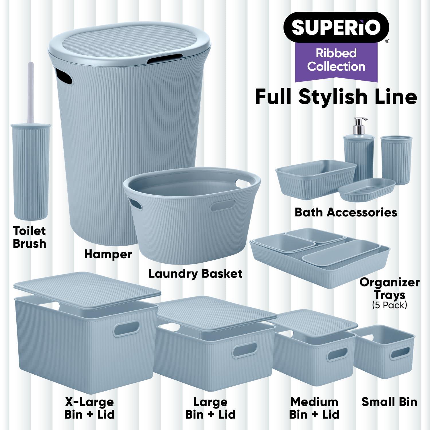 Superio Ribbed Plastic Basket Set