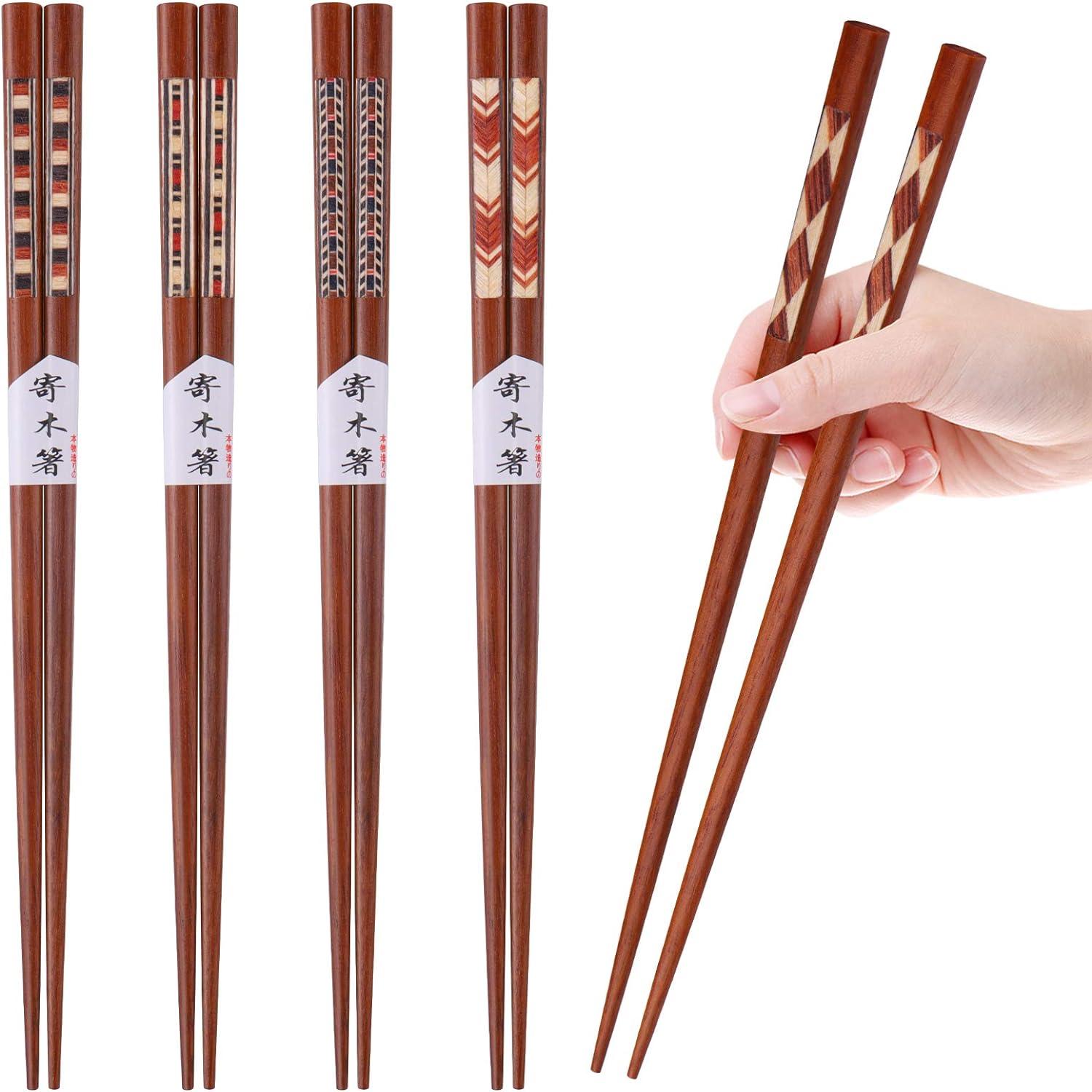 Clearance! Jklop Reusable Chopsticks Japanese Natural Wooden Classic Style Pairs Lightweight Hand Carved Sticks 8.8 Inch 22.5Cm Gift Set Tableware Kitchen Gadgets Khaki Wood Best Sale!