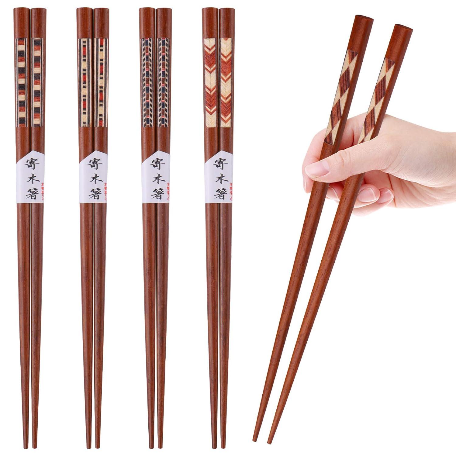 Clearance! Jklop Reusable Chopsticks Japanese Natural Wooden Classic Style Pairs Lightweight Hand Carved Sticks 8.8 Inch 22.5Cm Gift Set Tableware Kitchen Gadgets Khaki Wood Best Sale!