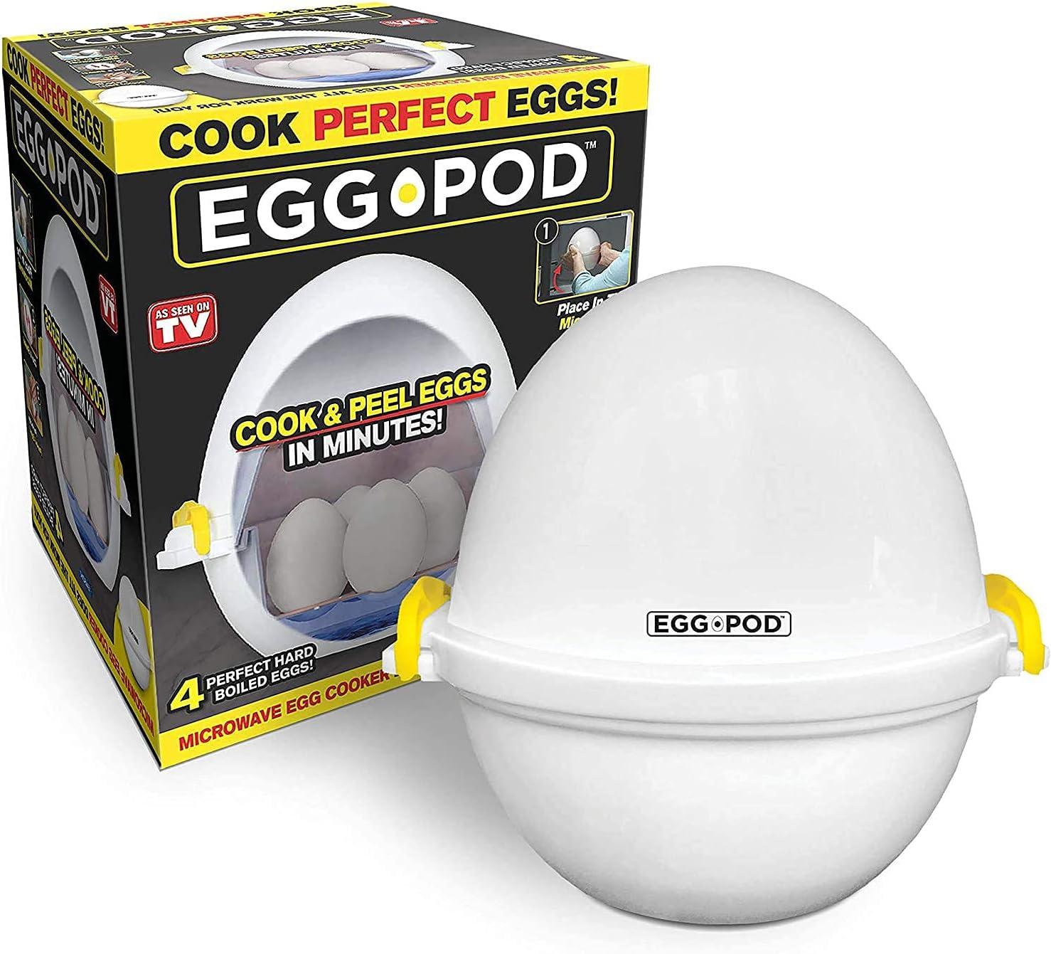 Egg Pod Microwave Egg Cooker Hard Boiled Egg Maker Cooker Steamer Fits 4 Eggs Vegetables