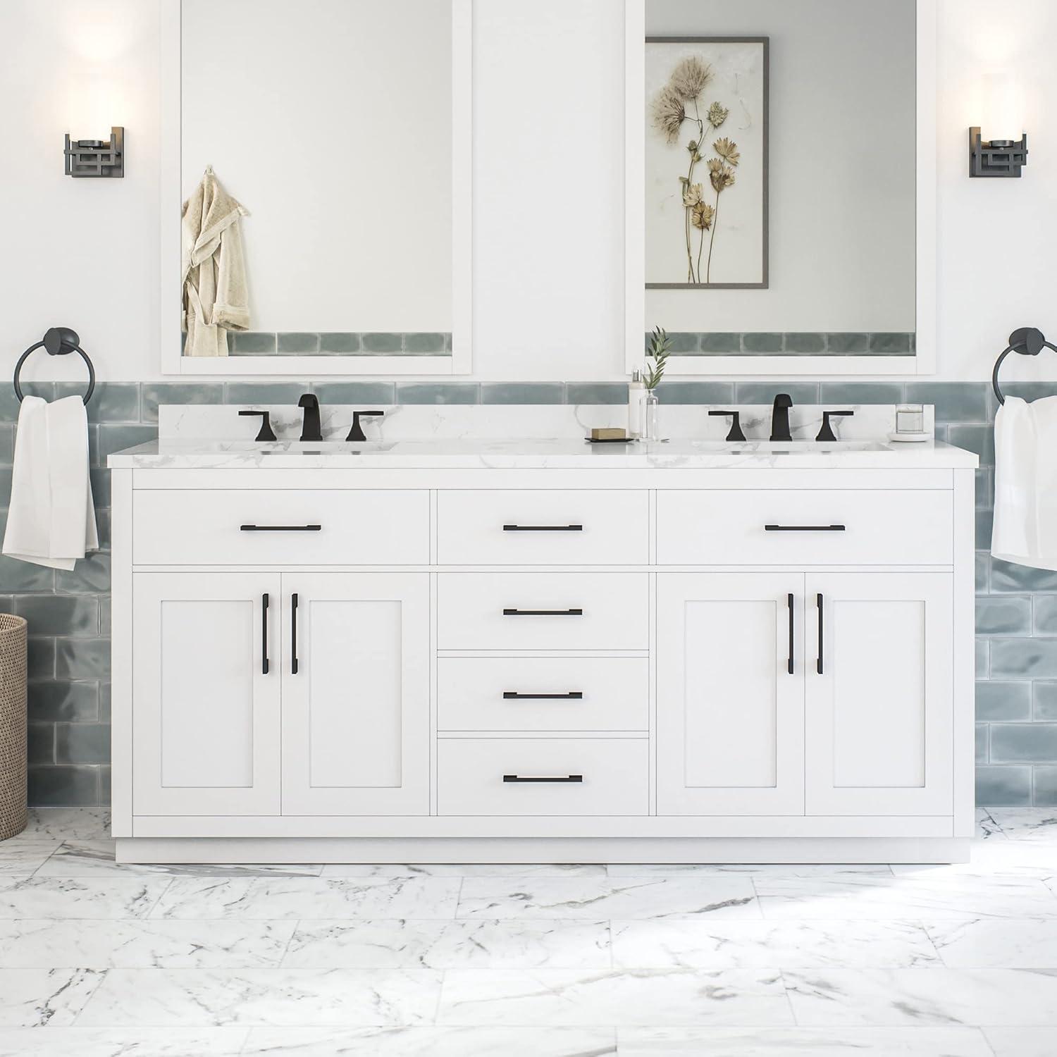 OVE Decors Athea 72 in. W Bath Vanity with Premium Countertop and Power Bar
