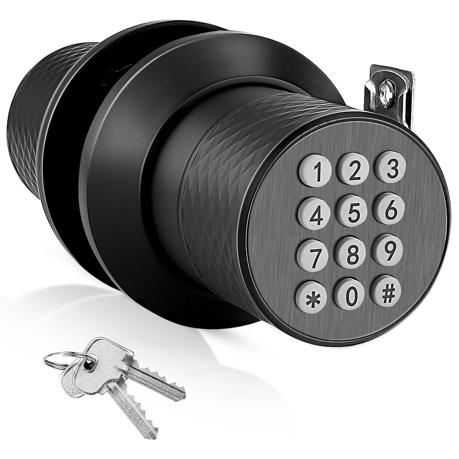 Smart Lock,Keyless Smart Lock Digital Door Lock with Keypad, Waterproof Electronic Keypad Door Lock with Spare Keys, Great for Home, Hotel and Office
