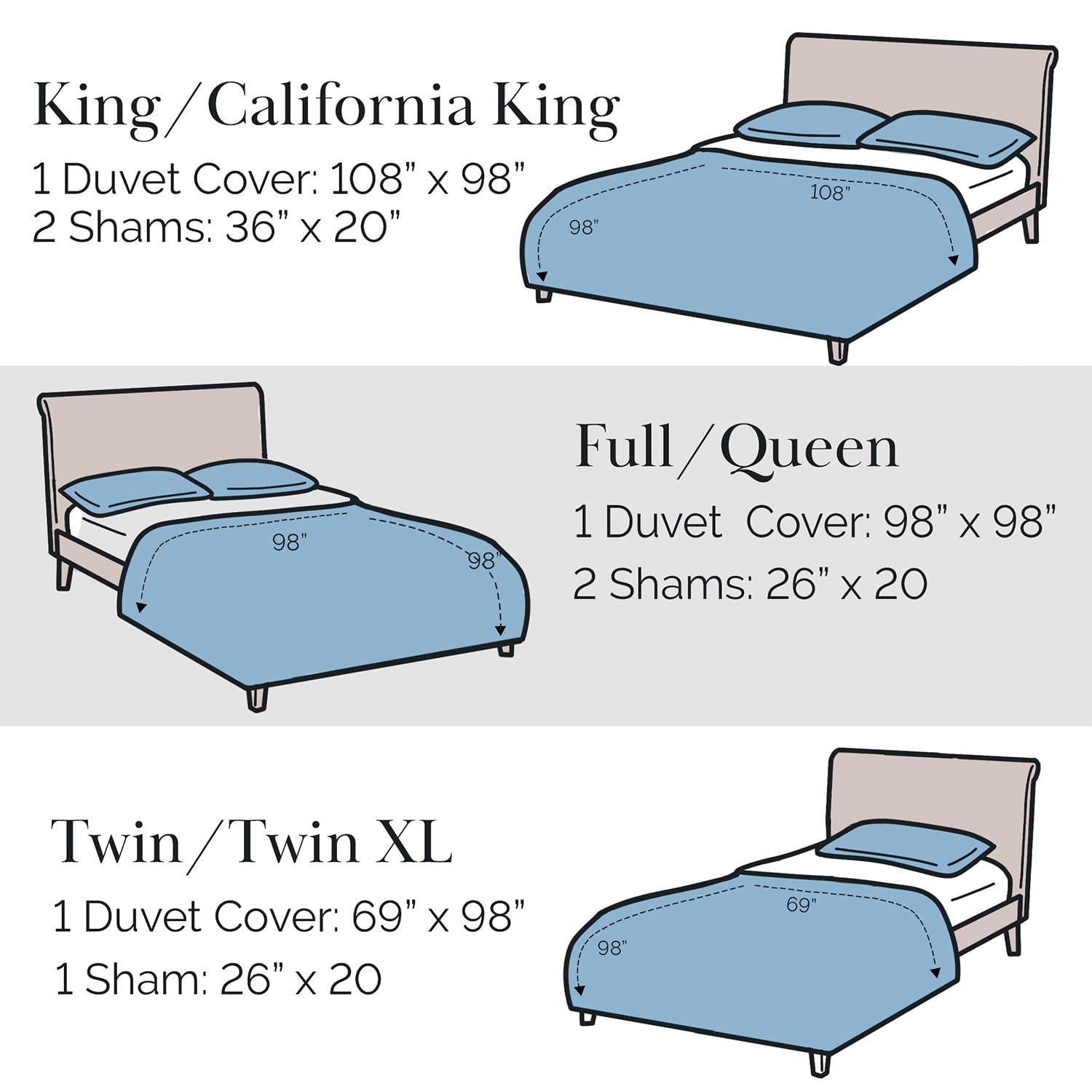 Southshore Fine Linens® - 3 Piece Oversized Duvet Cover Set - BRIGHT WHITE - Full / Queen