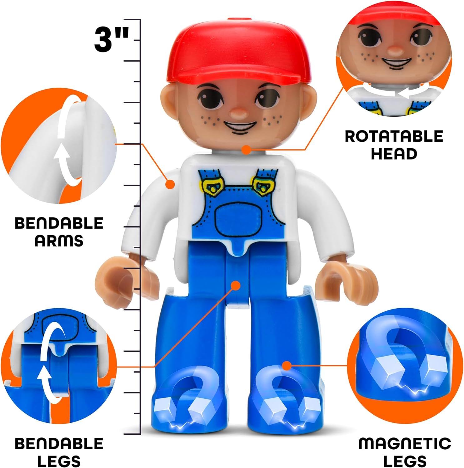 3 inch, Playmags Magnetic Figures Community Set of 15 Pieces