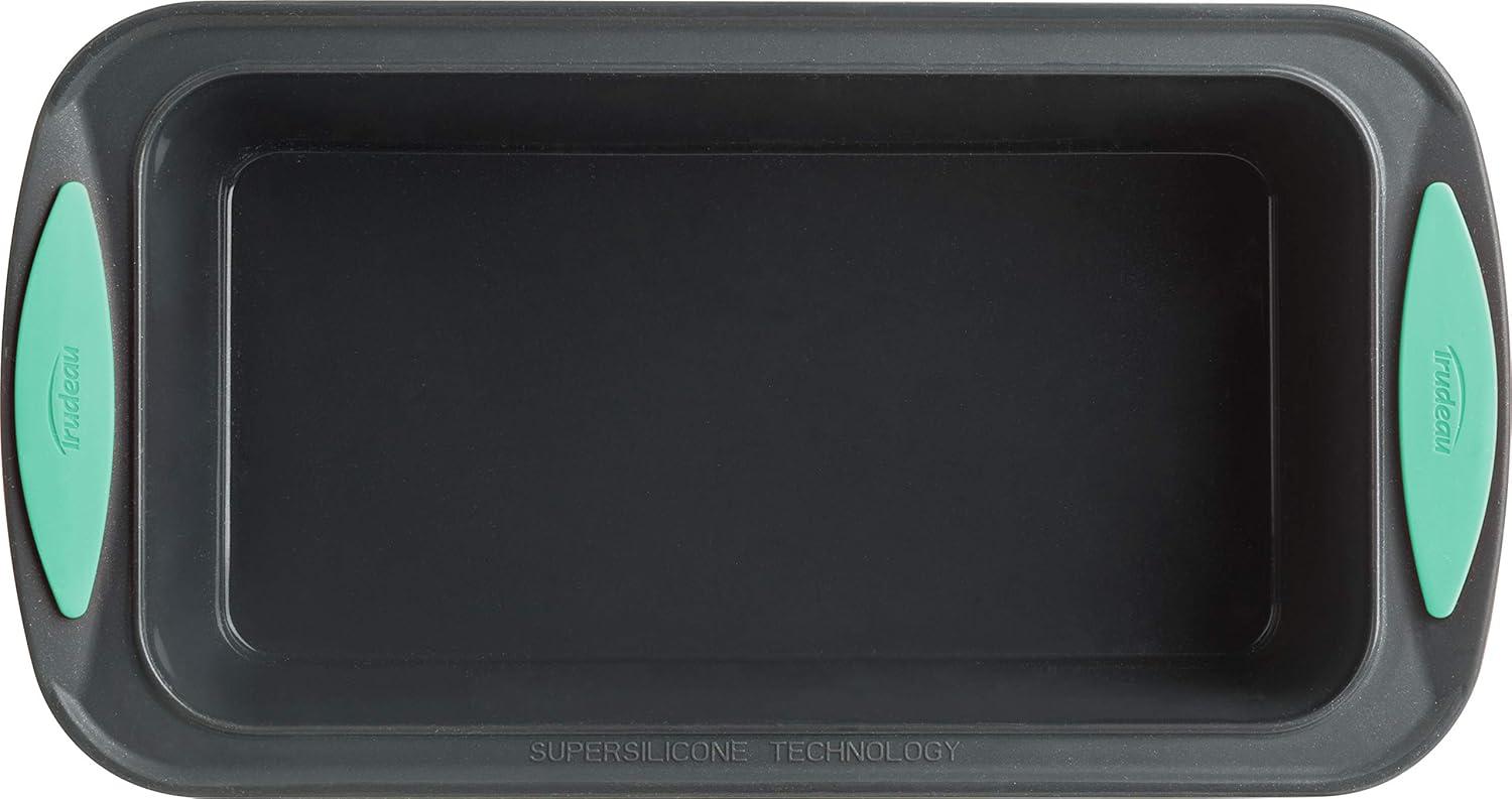 Trudeau Structure Silicone 8.5 x 4.5 Inch Loaf Pan, Grey/Mint