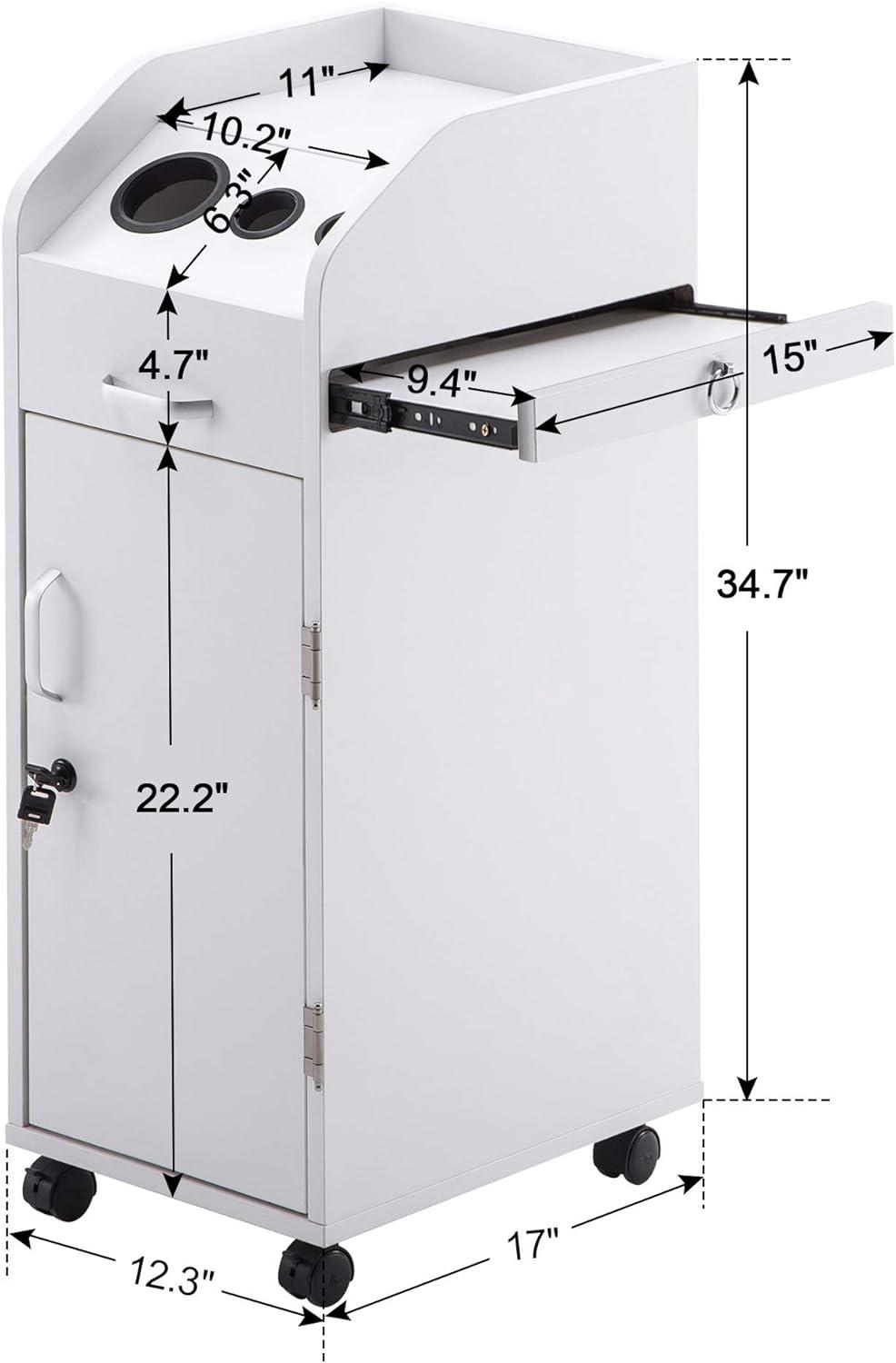 Ktaxon Salon Trolley Storage Cart Mobile Salon Equipment for Beauty SPA Tattoo, White