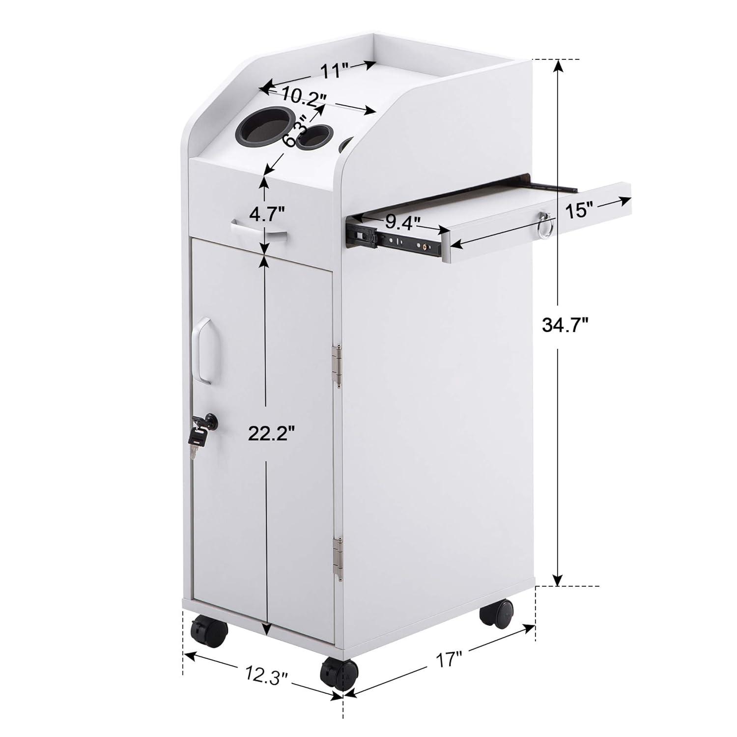 Ktaxon Salon Trolley Storage Cart Mobile Salon Equipment for Beauty SPA Tattoo, White