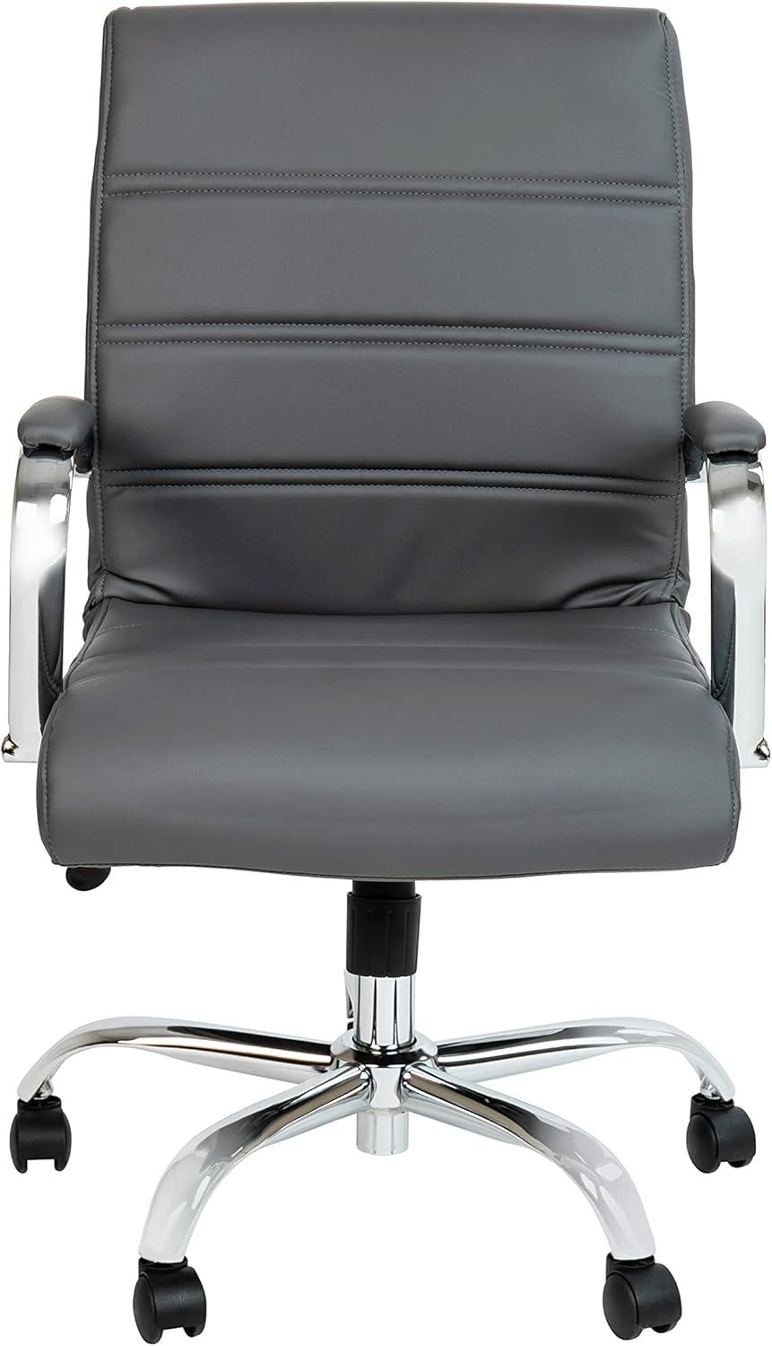 Flash Furniture Mid-Back Executive Swivel Office Chair with Metal Frame and Arms