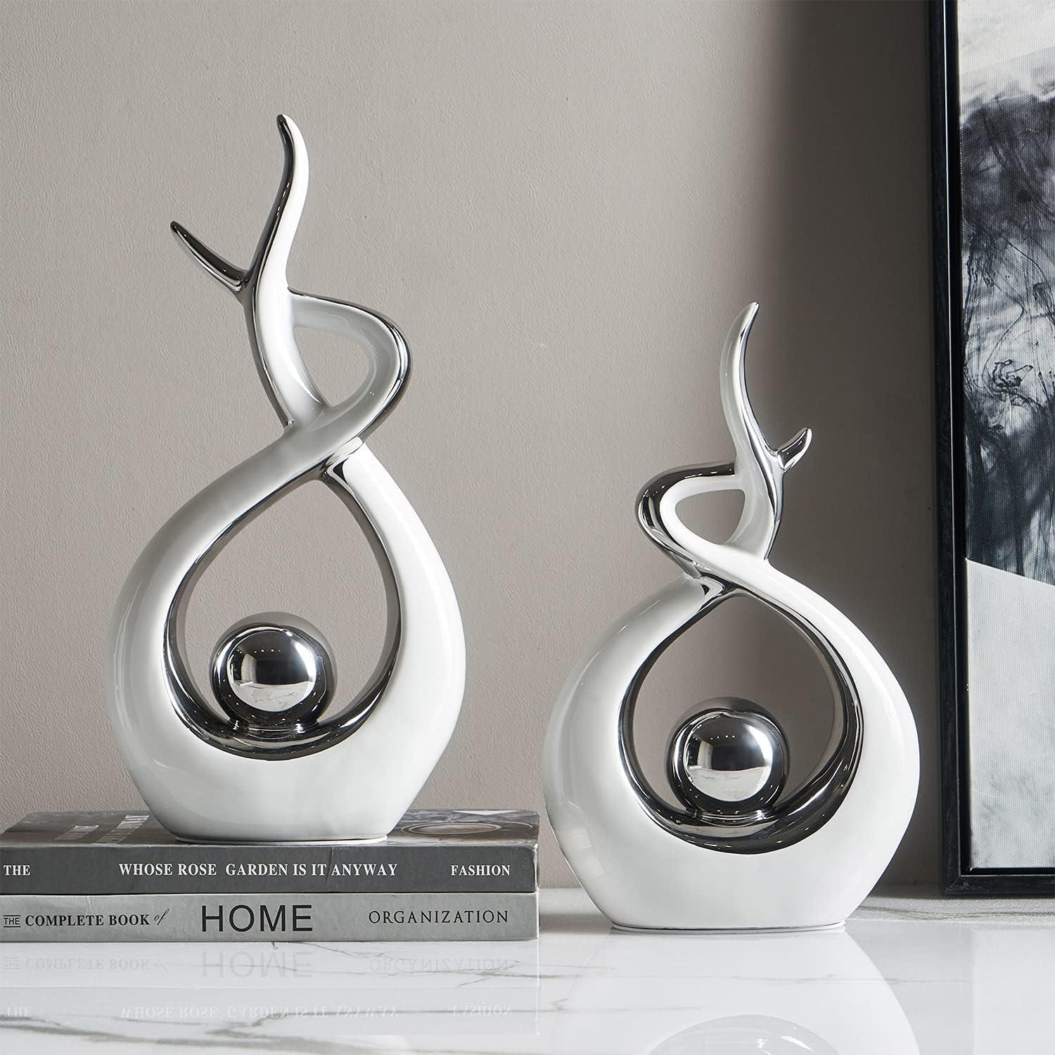 Home Decor Modern Abstract Art Ceramic Statue Table Decorations for Dining Room Living Room Office Centerpiece