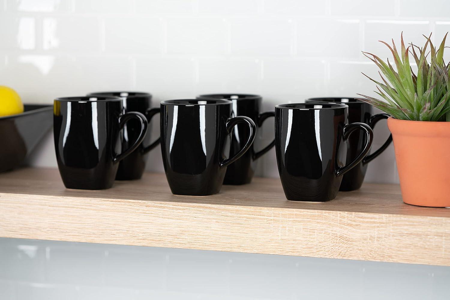 10 Strawberry Street Nova Square 40 Piece Stoneware Dinnerware Set, Black