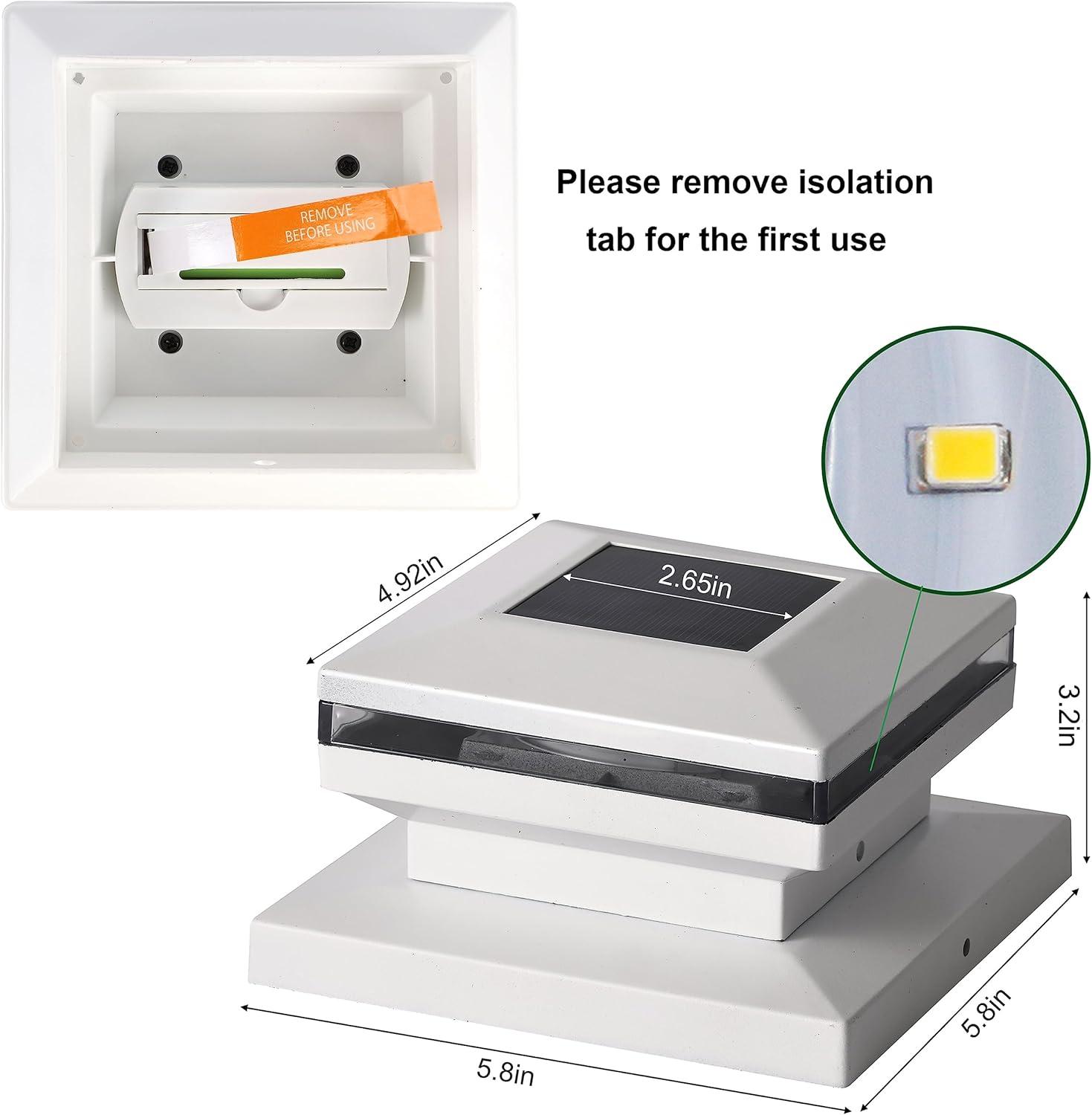 White Solar Powered LED Post Cap Lights Multipack