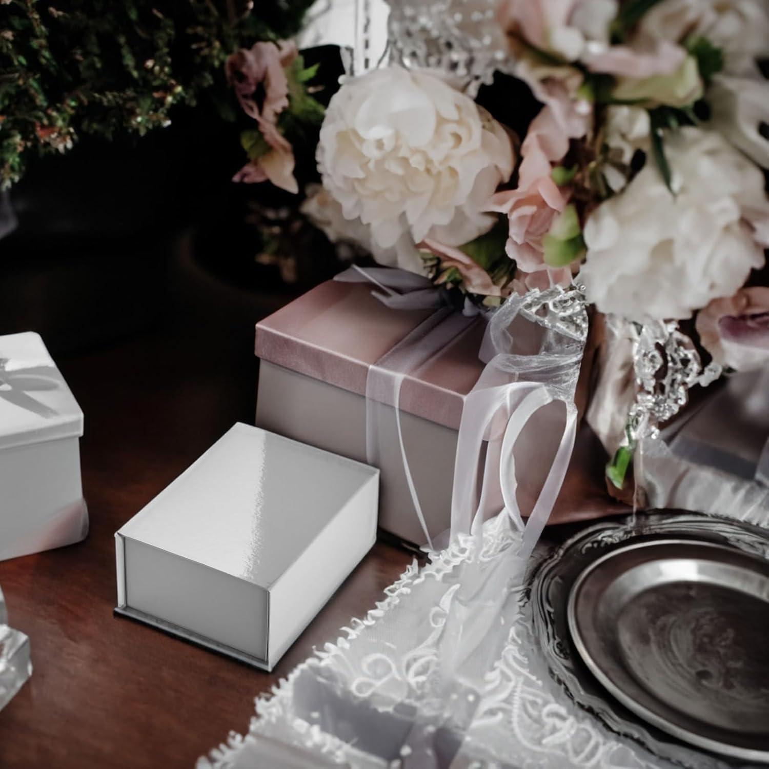 Stockroom Plus 6 Pack Magnetic Gift Boxes with Lids, 9.5x7x4 Inches for Birthday, Wedding, Groomsman and Bridesmaid Proposal Box, Gray