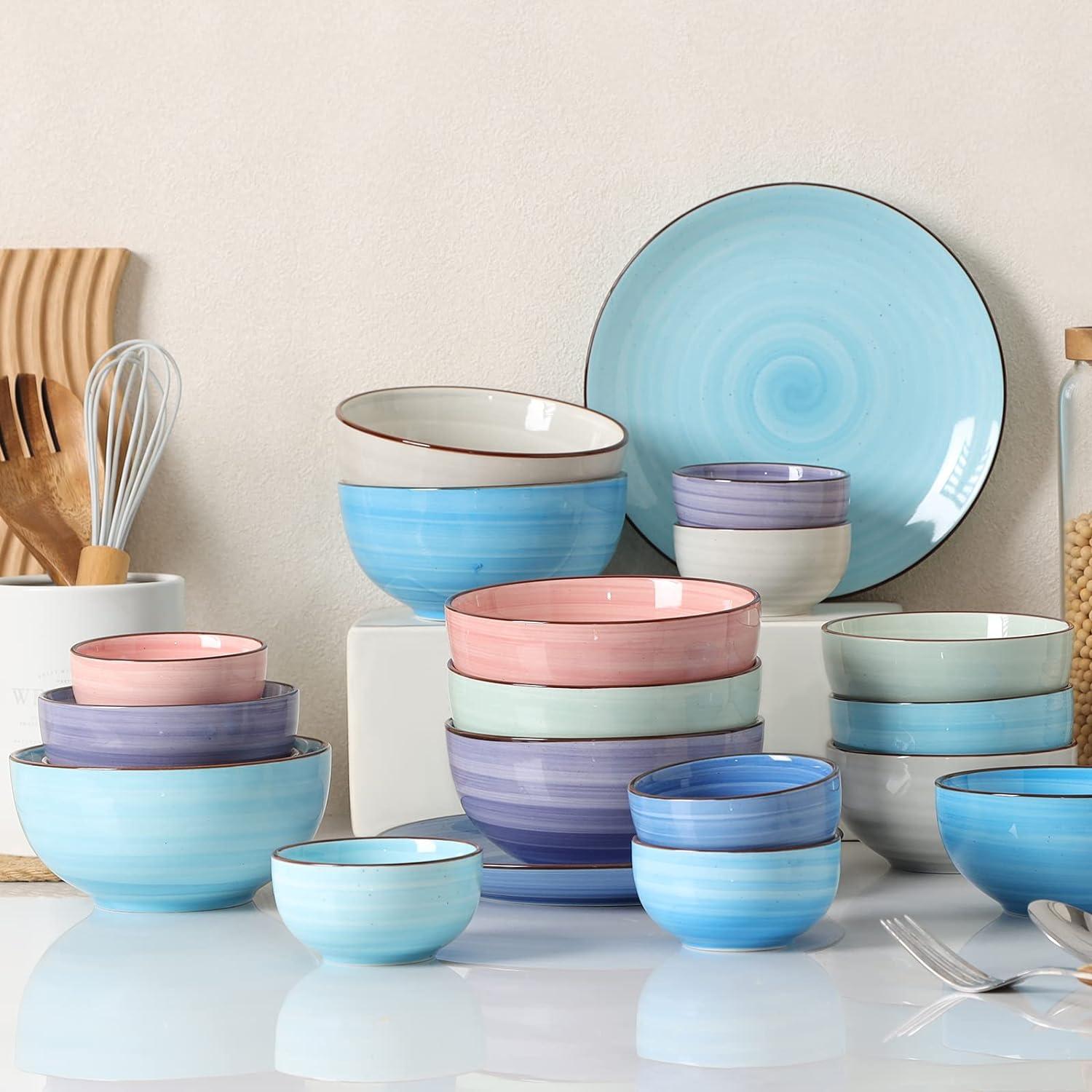 Gradient Ceramic 12 Oz Dessert and Cereal Bowls Set