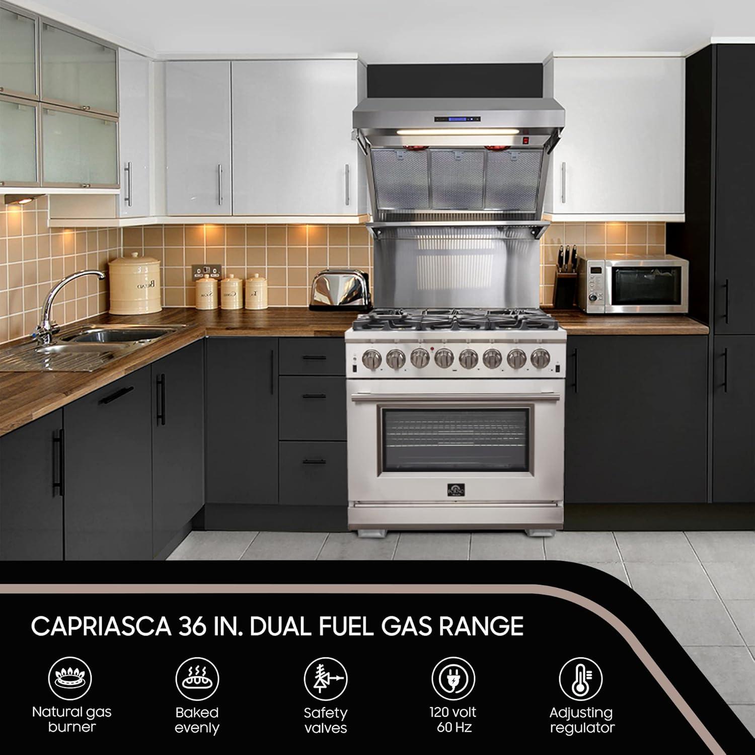 Capriasca - Titanium Professional 36" Freestanding Dual Fuel Range