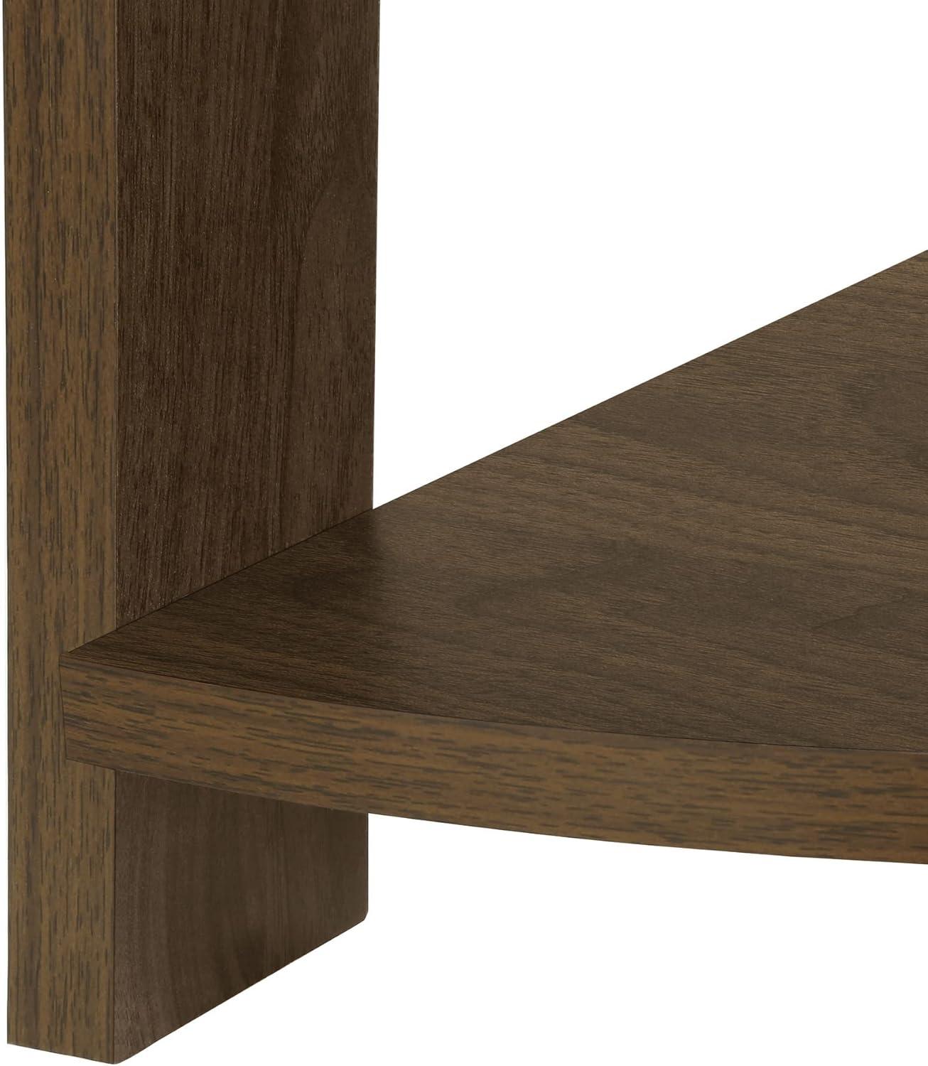 Monarch Specialties Bookshelf Bookcase Etagere Corner 5 Tier 72InchH Office Bedroom Laminate Walnut Contemporary Modern