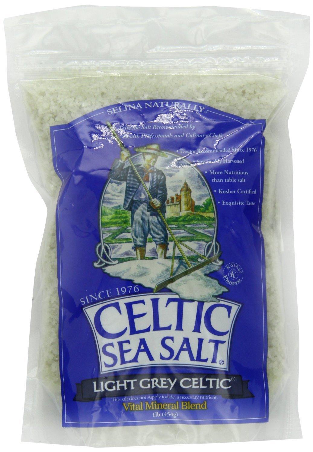 Celtic Sea Salt Light Grey Coarse Sea Salt, 16 oz Bag
