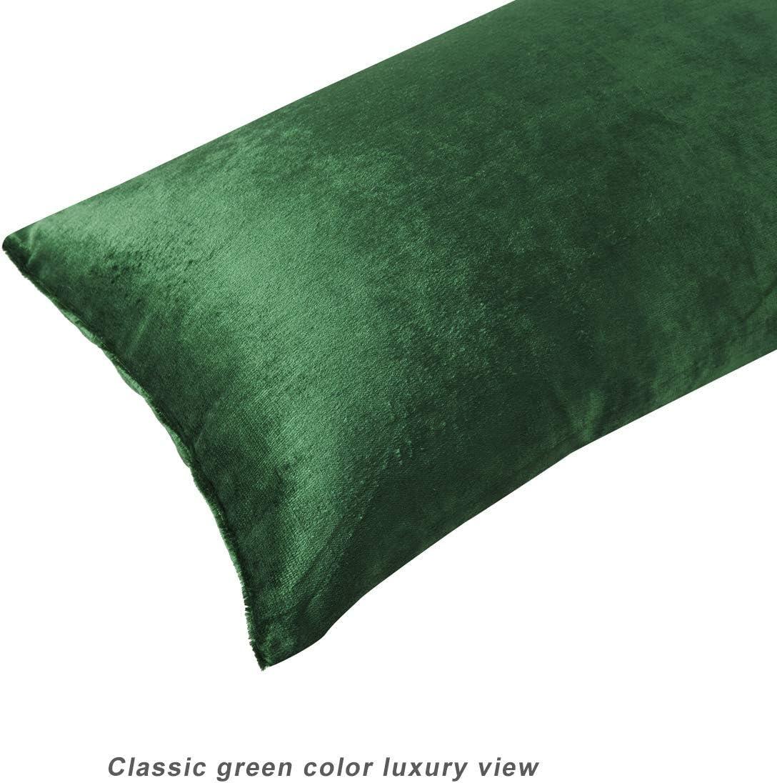 Forest Green Velvet Square Pillow Covers, Set of 2