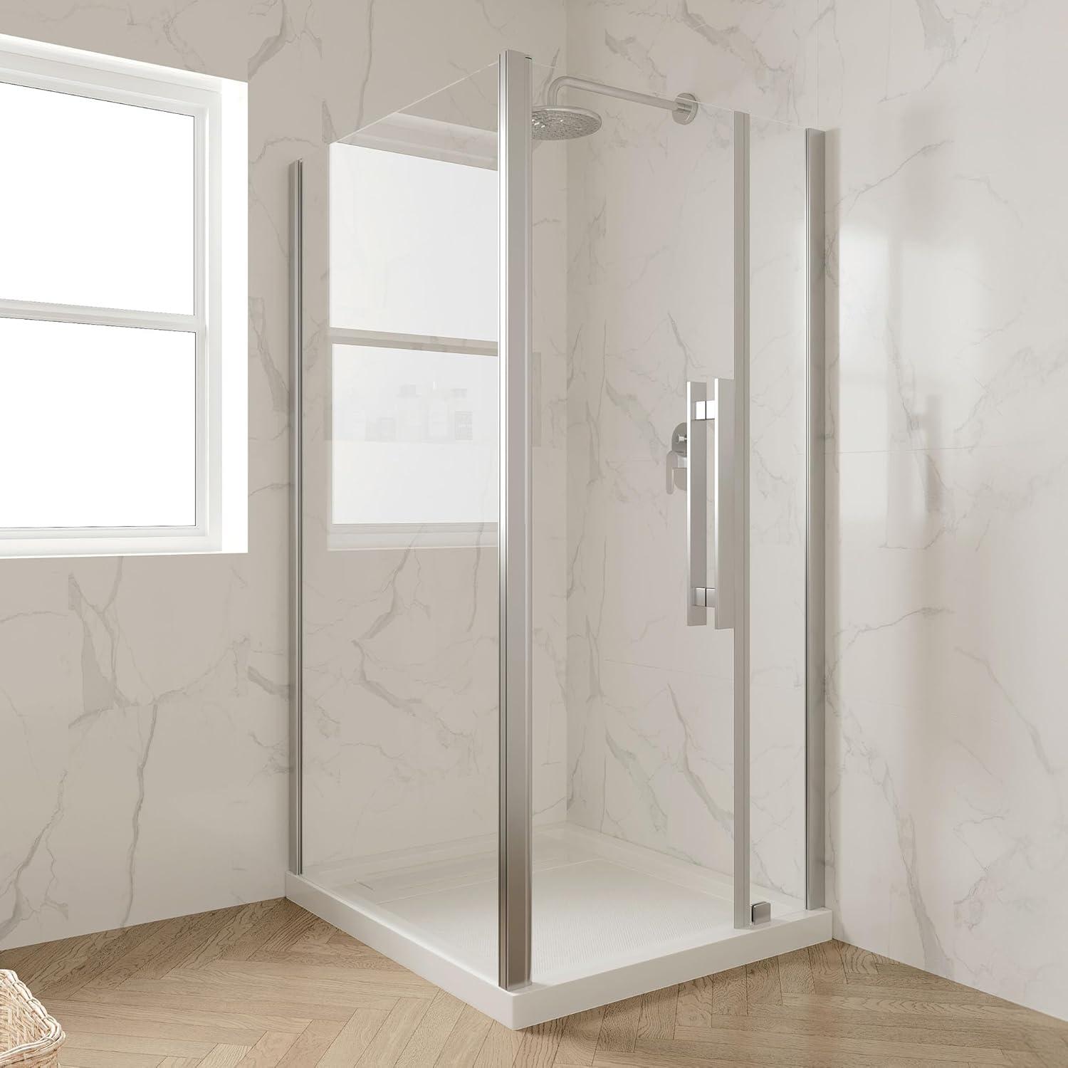Ove Decors OVE Decors 36" x 32" Rectangle Shower Base Pan, White Acrylic, Center Drain, Reversible Design 15SBR-BALI36-WHTWM