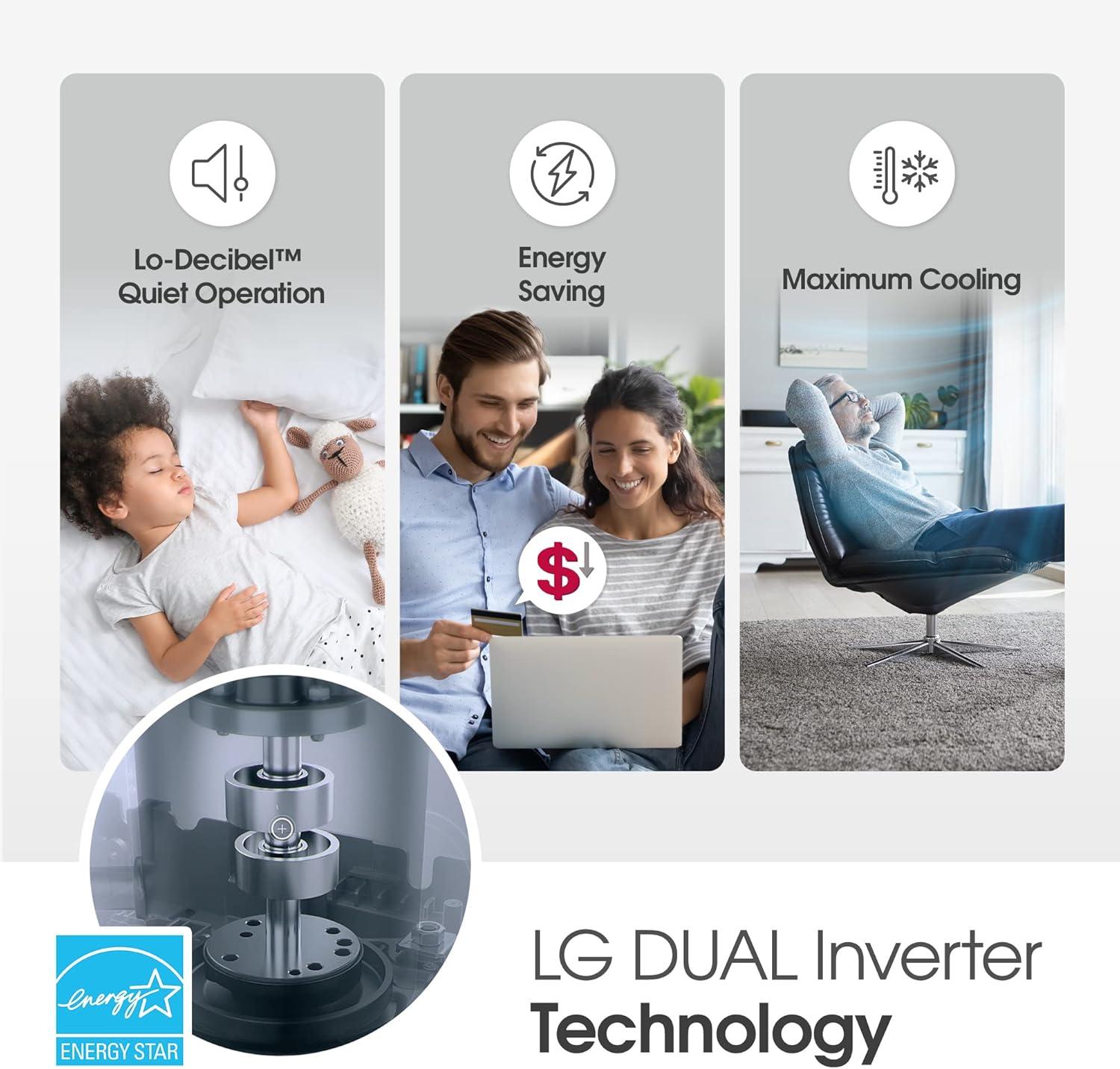 LG 10,000 Btu Dual Inverter, Smart Wi-fi Window Air Conditioner, Energy Star