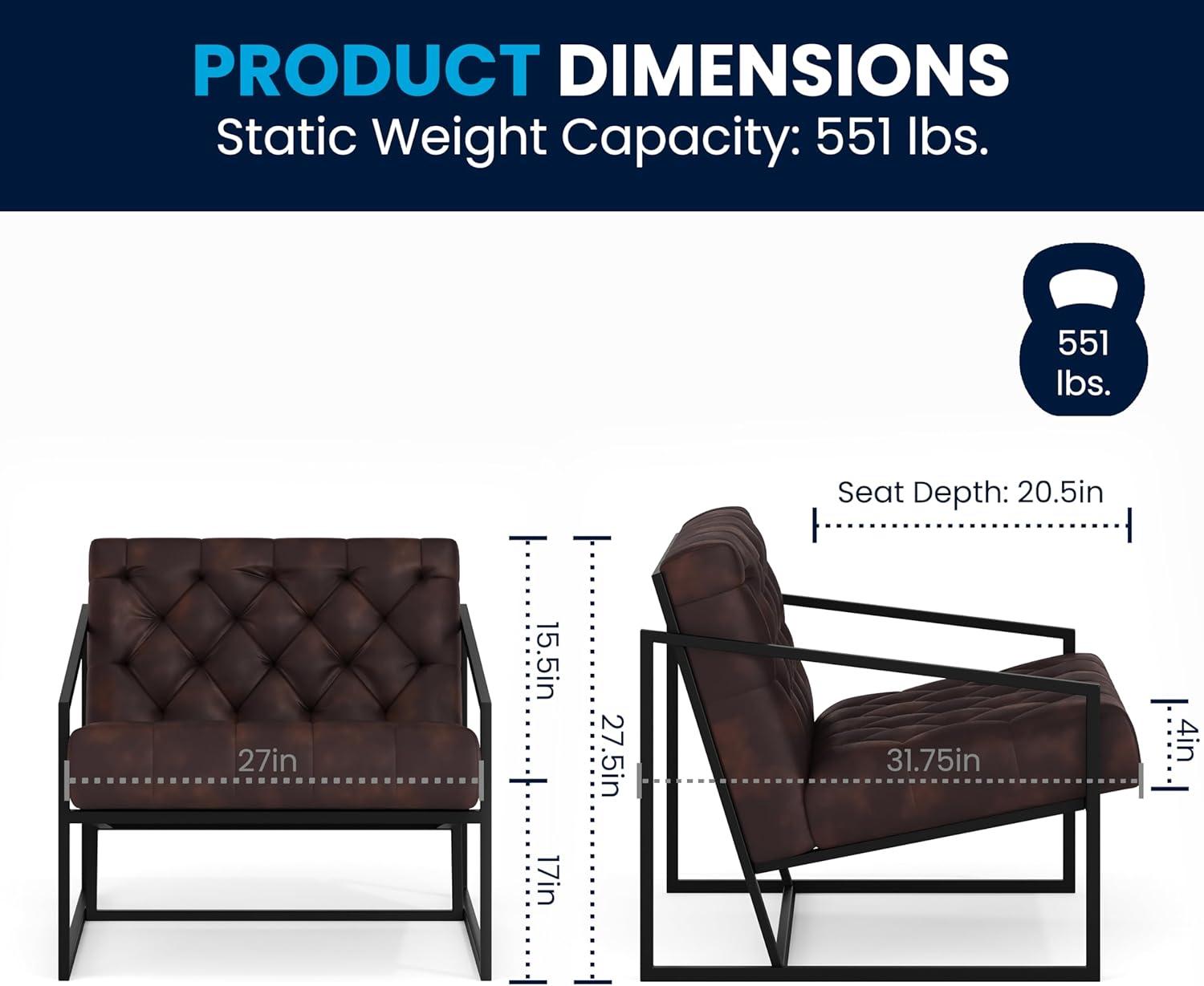 Flash Furniture Hercules Madison Bomber Jacket LeatherSoft Tufted Lounge Chair
