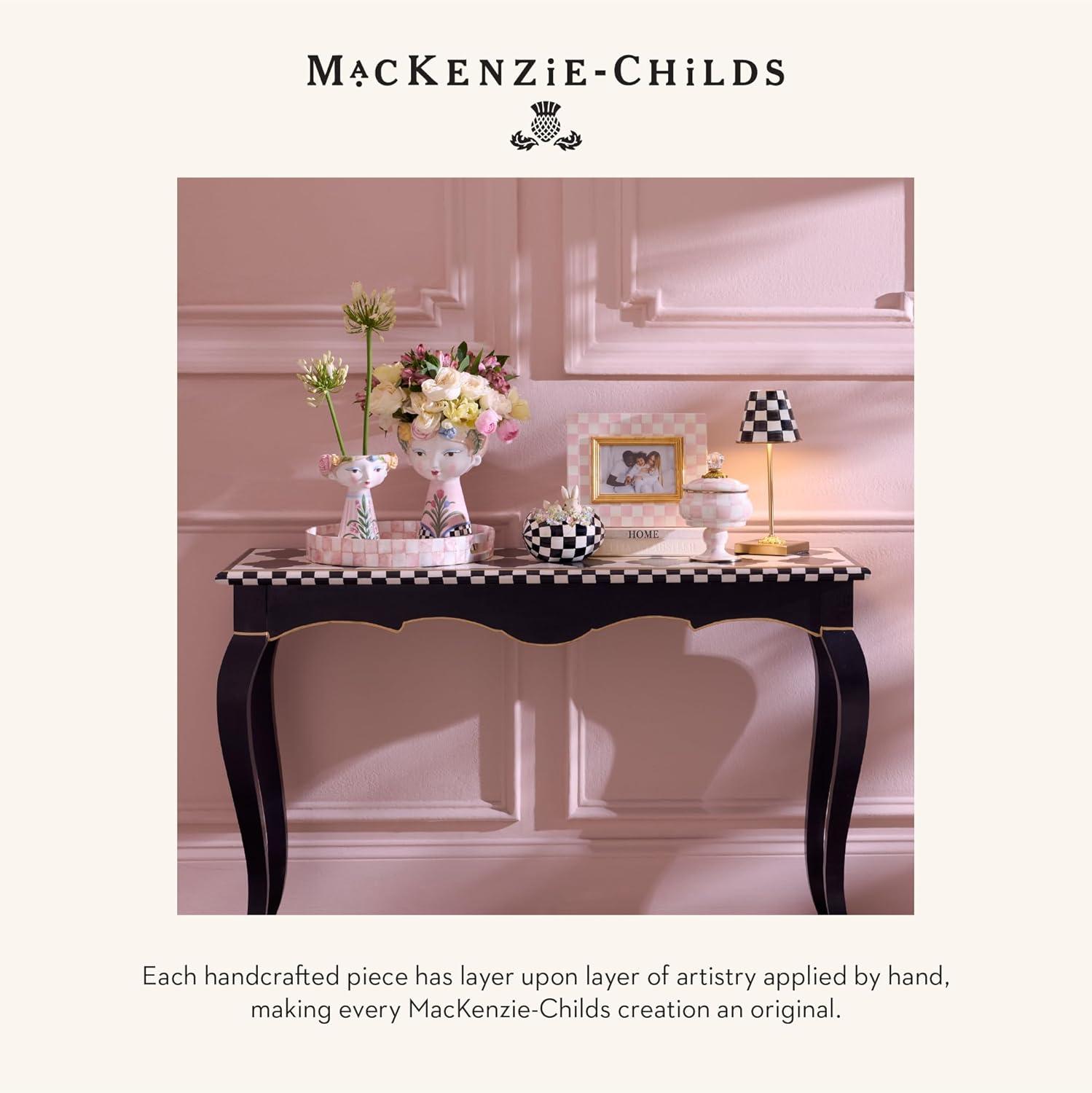 MACKENZIE-CHILDS Butterfly, Hanging Butterfly Wall Decor, Pink-and-White Rosy Check