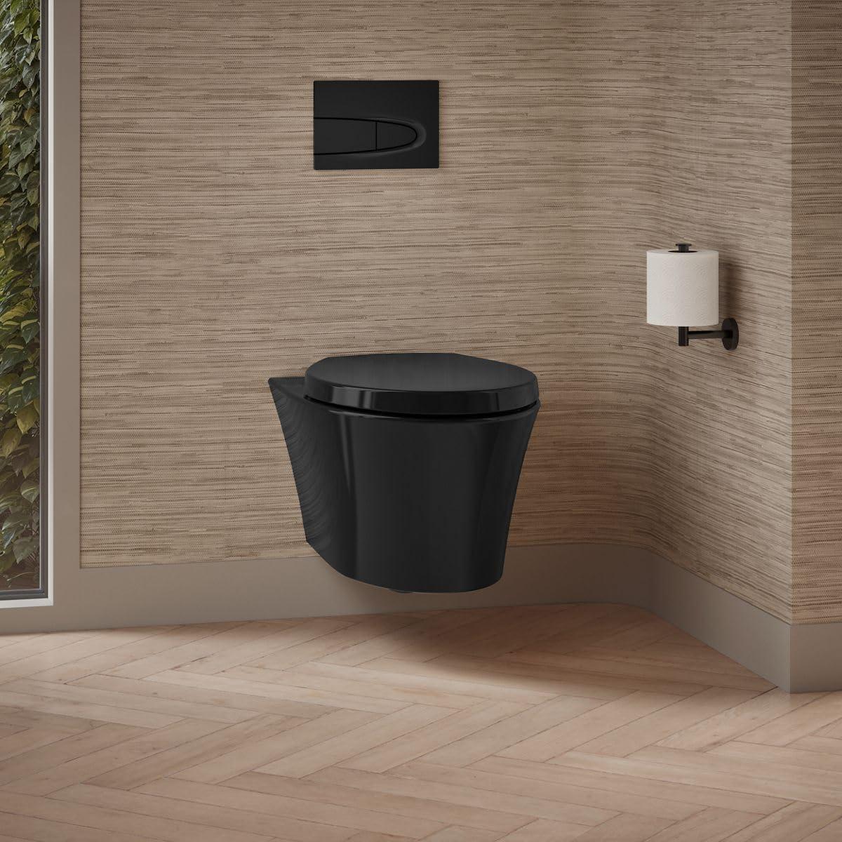 Veil Wall-Hung Compact Elongated Toilet, Dual-Flush