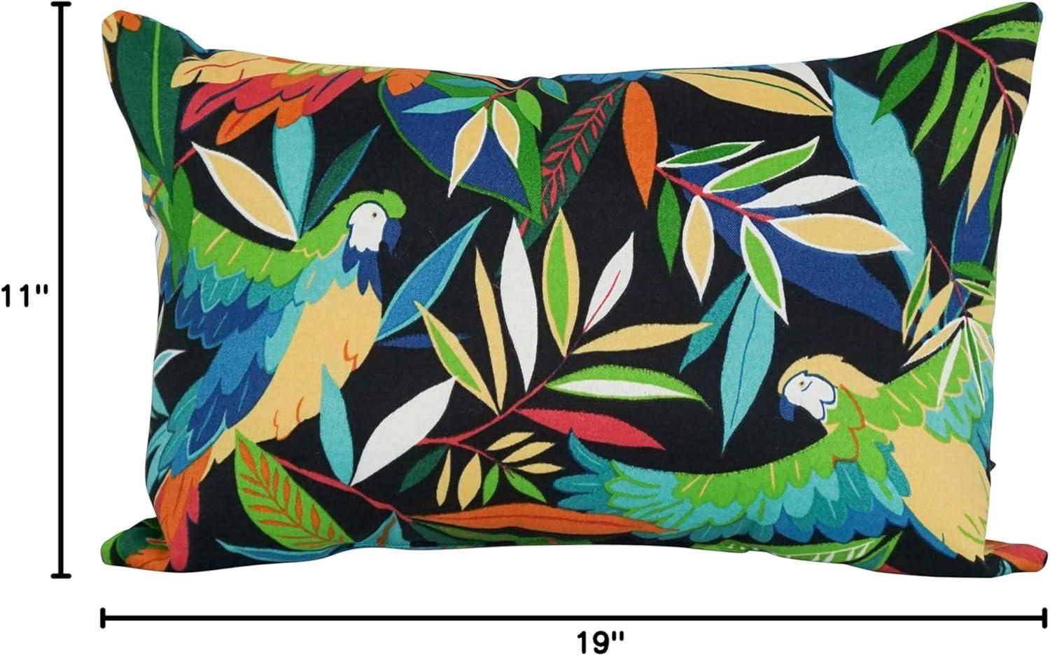 Blazing Needles 9911-S2-REO-48 12 x 20 in. Rectangular Spun Poly Throw Pillows, Tucuman Ebony - Set of 2