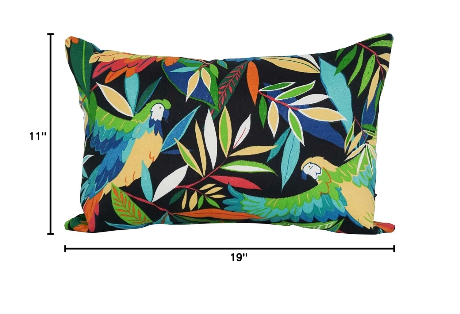 Blazing Needles 9911-S2-REO-48 12 x 20 in. Rectangular Spun Poly Throw Pillows, Tucuman Ebony - Set of 2