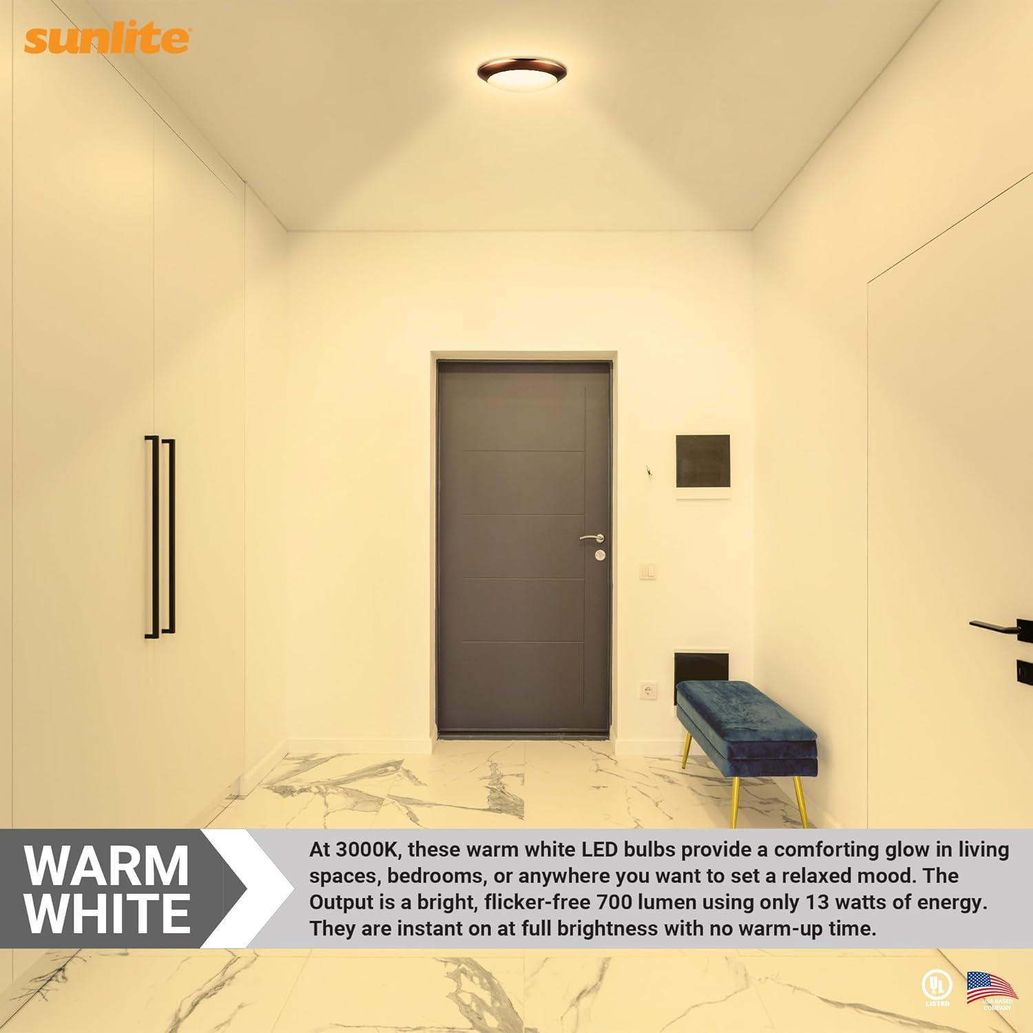 Sunlite 88385-SU 13w 6" LED Slim Disc Ceiling Fixture Bronze Warm White 3000k