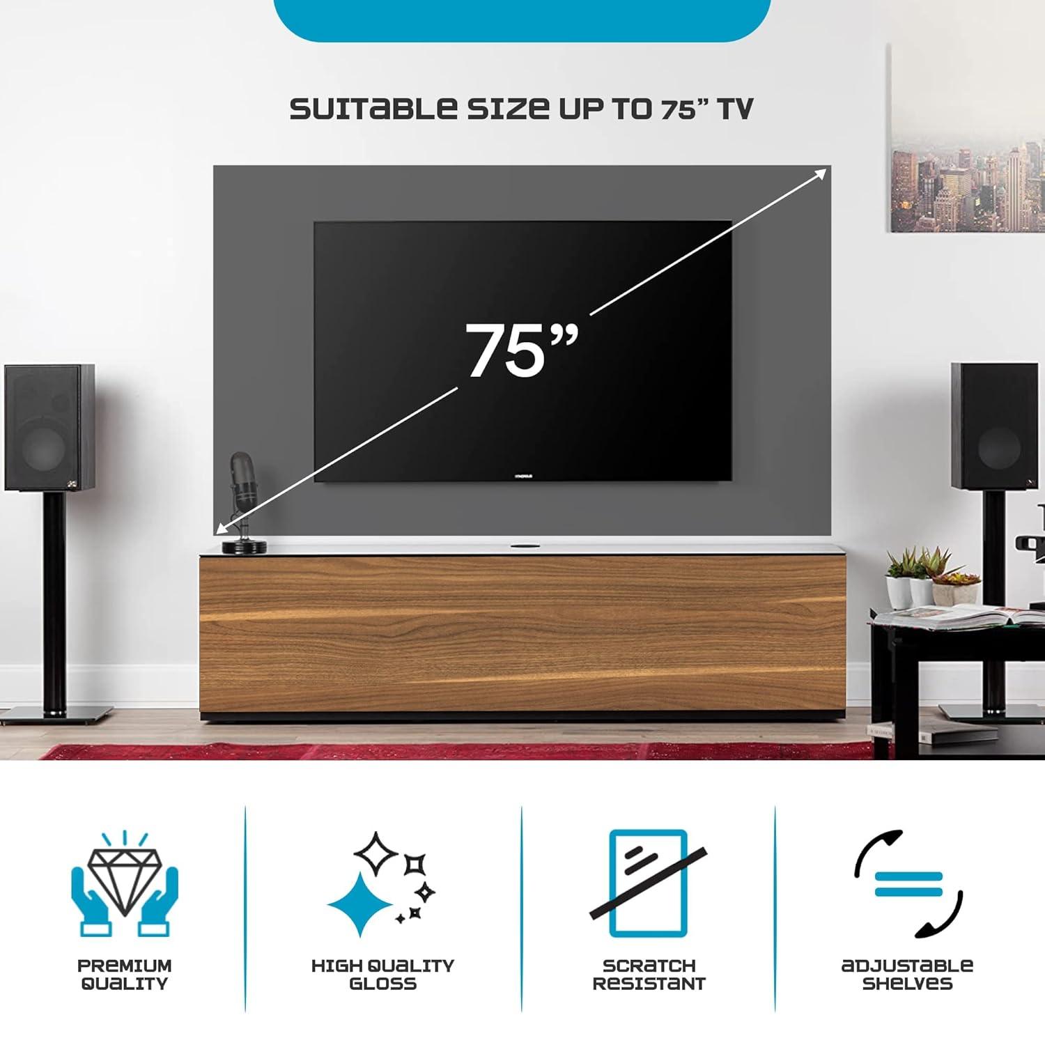 Sonorous Studio ST-160B TV Stand sizes up to 70 - Black (Walnut Cover)