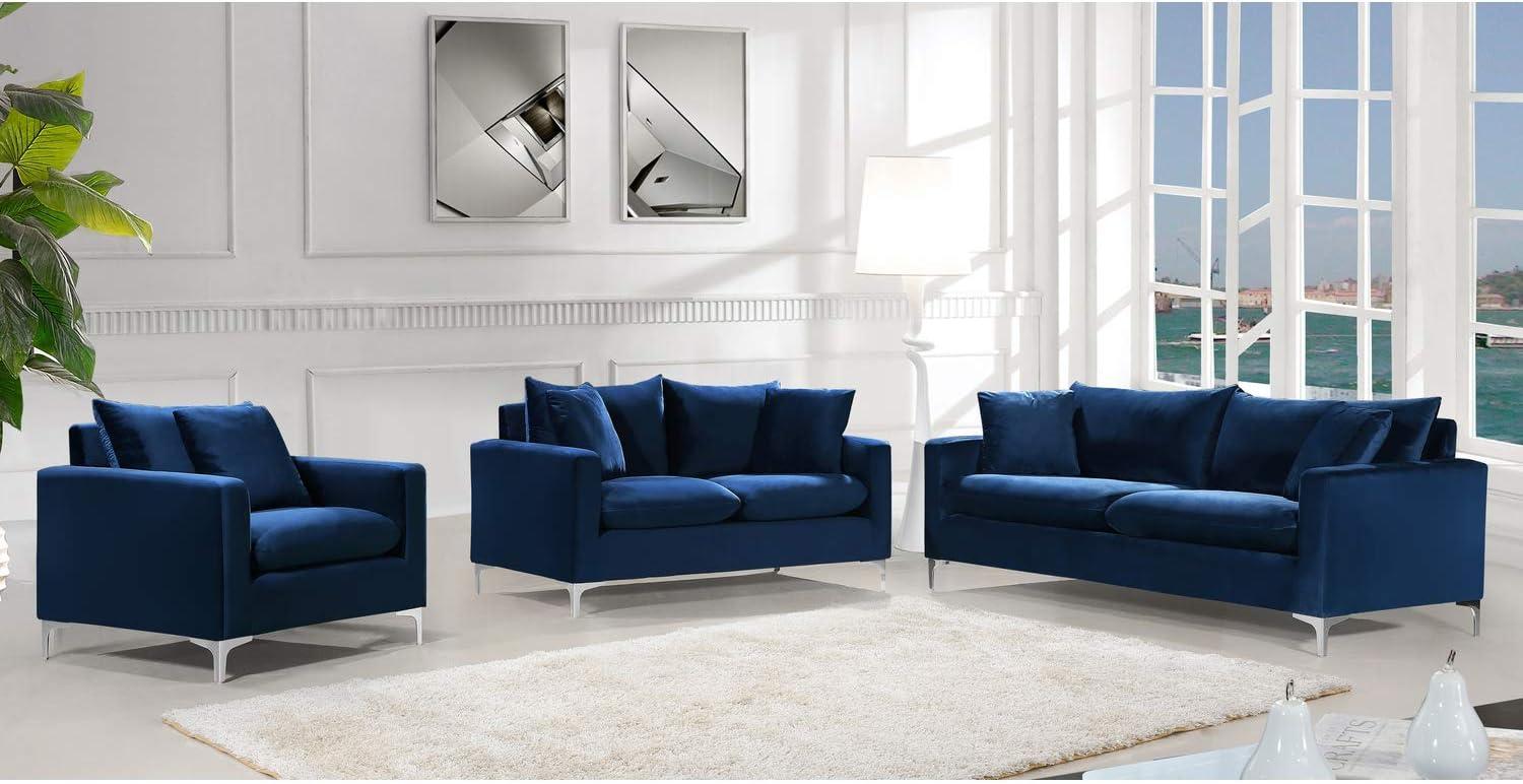 Meridian Furniture Naomi Contemporary Velvet Sofa in Black