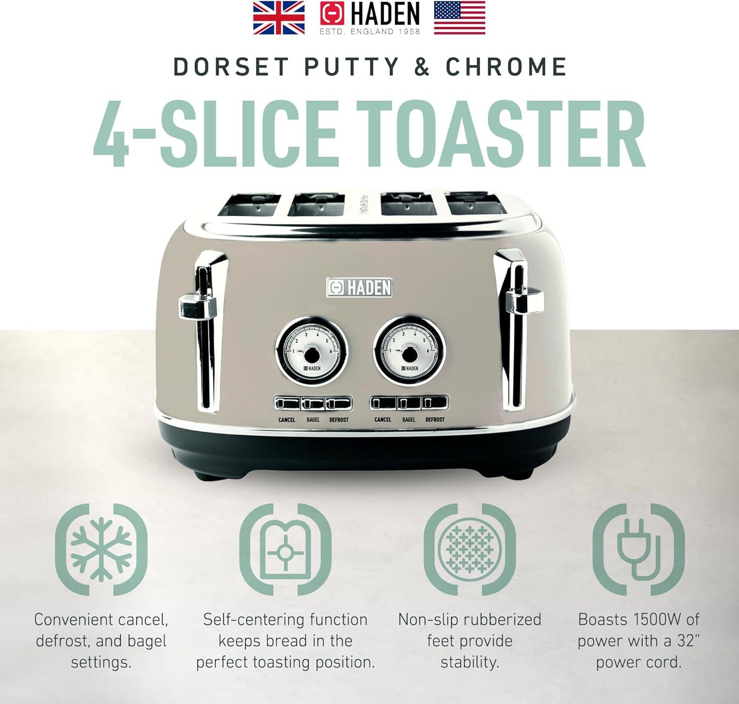 HADEN Dorset 4-Slice Wide Slot Toaster