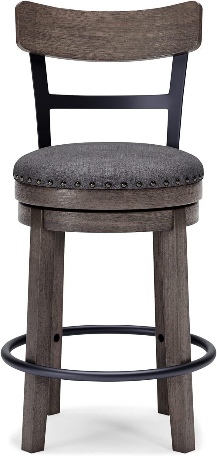 Caitbrook Counter Height Barstool Gray - Signature Design by Ashley: Polyester Upholstery, Nailhead Trim, Swivel Seat