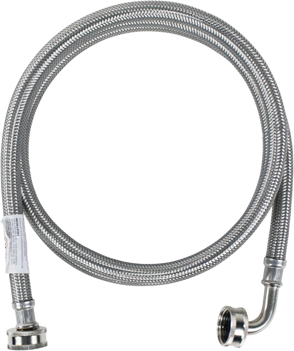 6-Foot Stainless Steel Washing Machine Hose with Brass Fittings