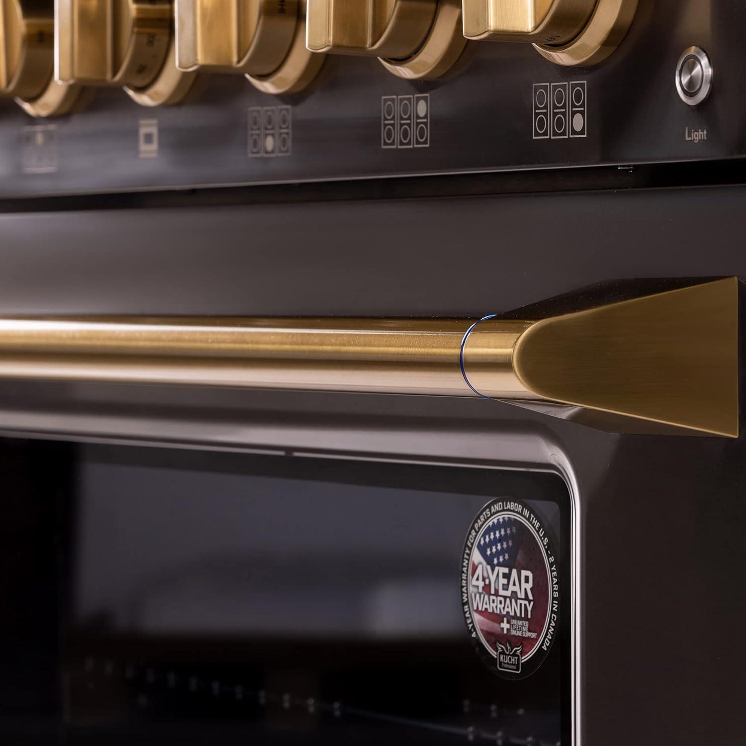 36 in. 5.2 cu. ft. Dual Fuel Range Natural Gas Sealed Burners Titanium Stainless