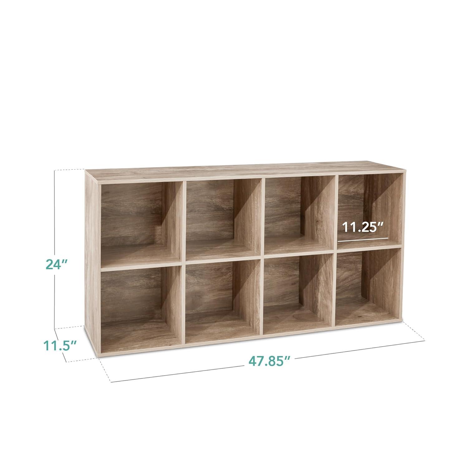 Best Choice Products 8-Cube Bookshelf, 11in Display Storage System, Organizer w/ Removable Back Panels - Greige