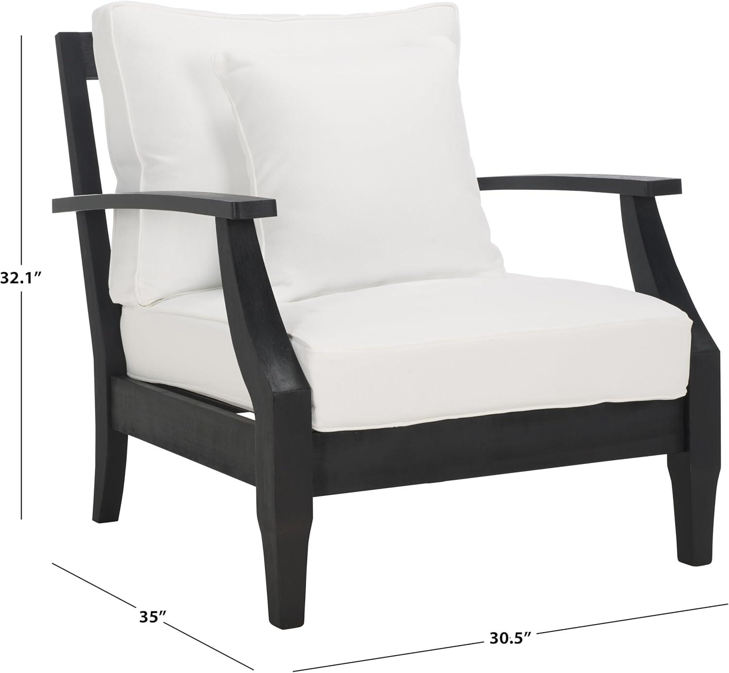 SAFAVIEH Couture Martinique Coastal Eucalyptus Wood Solid Armchair, Natural/Grey