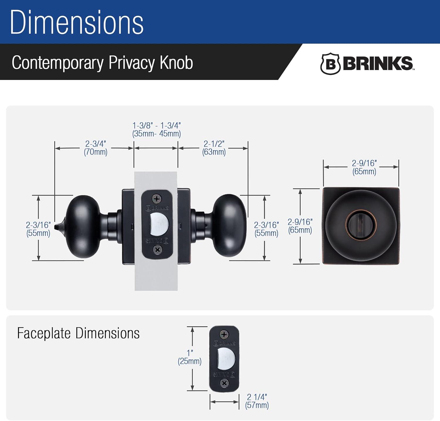 Brinks Mendocino Series Privacy Contemporary Ball Knob