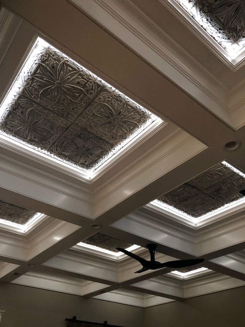 FromPlainToBeautifulInHours Milan 24'' L x 24'' W Textured PVC Drop-In & Glue Up Ceiling Tile Ceiling Tile (Set of 25)