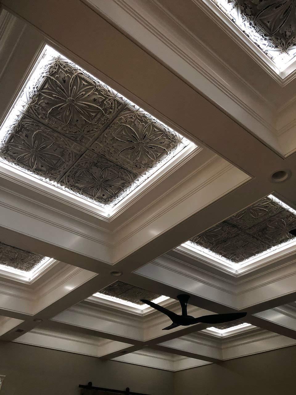 FromPlainToBeautifulInHours Milan 24'' L x 24'' W Textured PVC Drop-In & Glue Up Ceiling Tile Ceiling Tile (Set of 25)