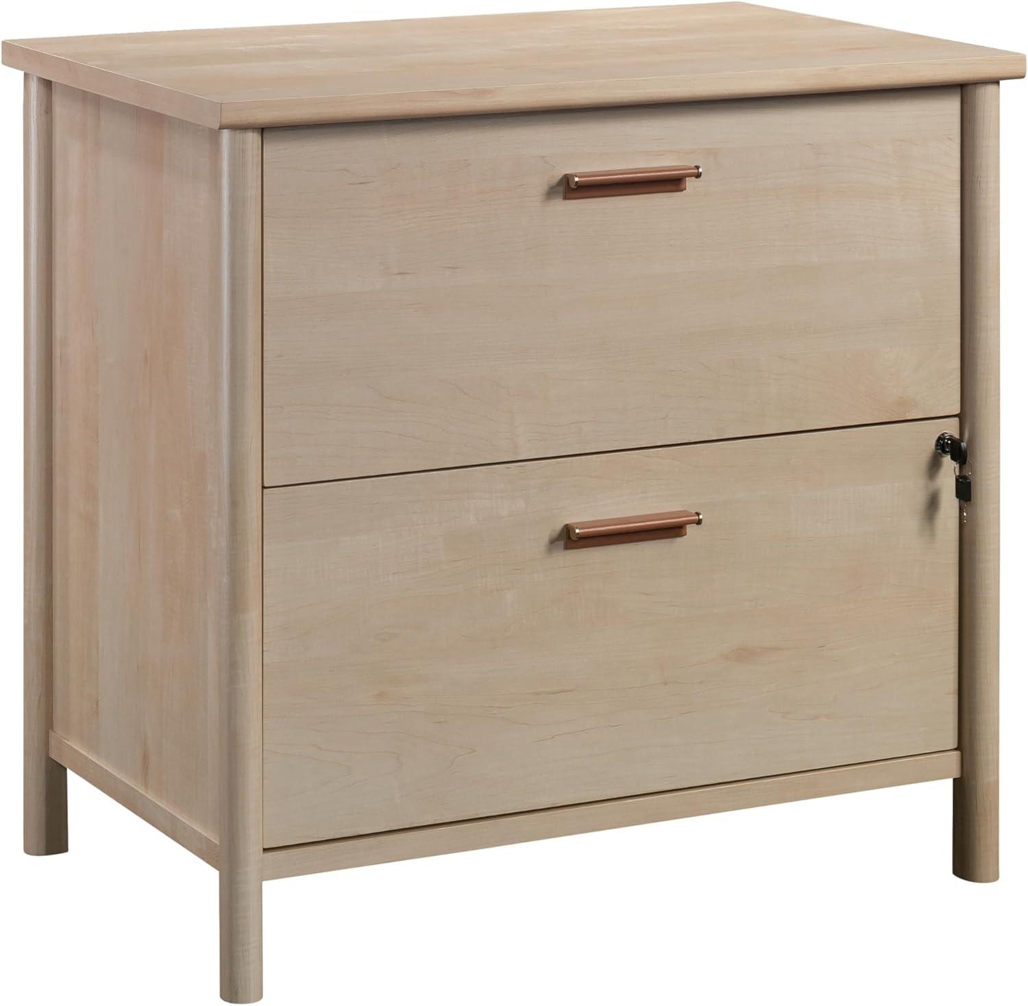 Natural Maple 2-Drawer Lockable Lateral File Cabinet