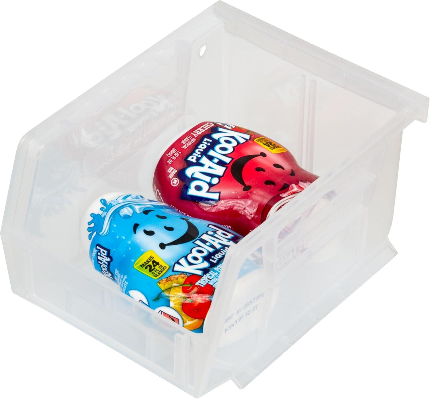 Akro-Mils Stackable Storage Bins, AkroBins Stacking Organizer, 5"x4"x3", Clear, 6-Pack