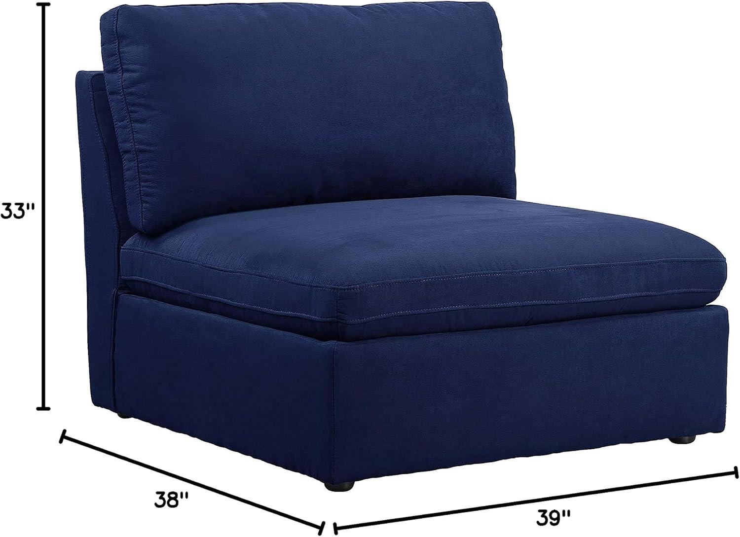 Crosby Modular - Armless Chair in Blue Fabric