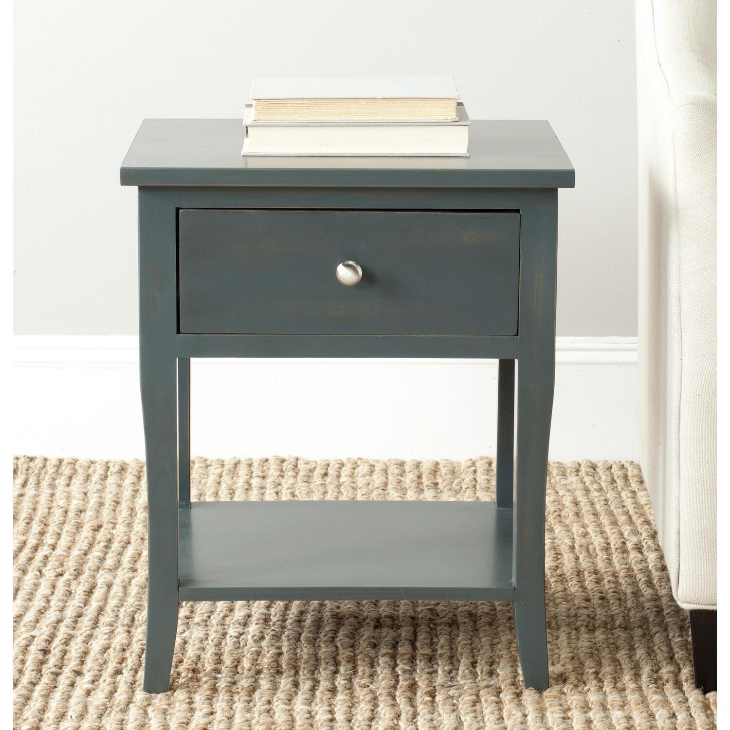 Coby Nightstand With Storage Drawer - AMH6616 - Dark Teal - Safavieh Couture